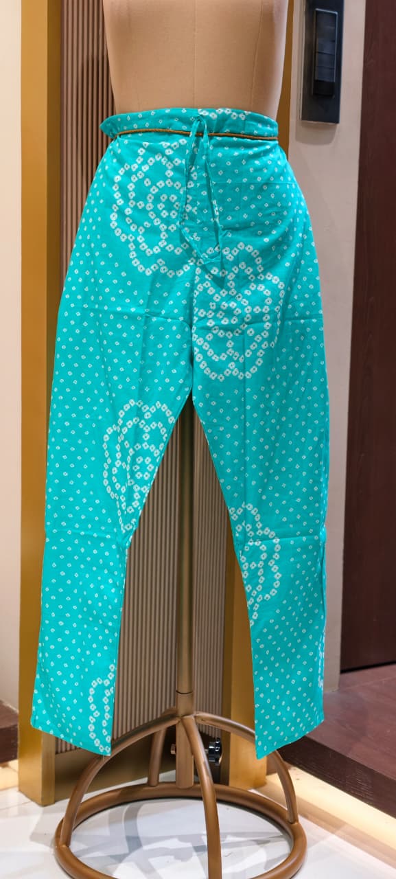Traditional Leheriya Pattern Embellished V-Neck Ethnic Cotton Full Suit Set With Dupatta- 15561, 15560