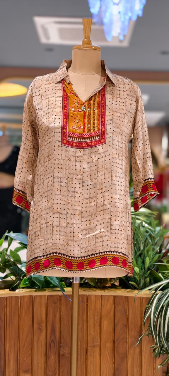 Beautifully Multi Printed Collared Casual Wear Crepe Shirt- 15634