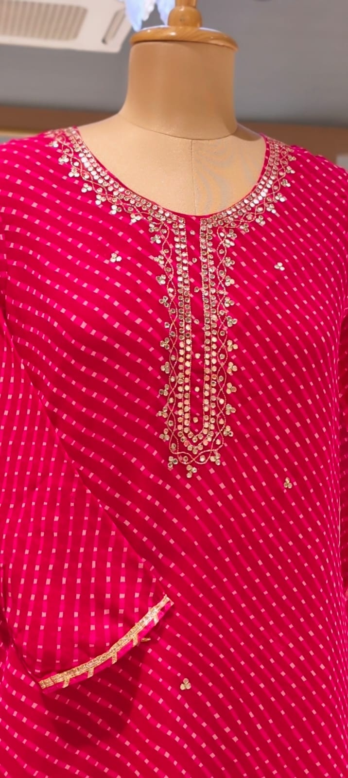 Vibrant Waves Lehriya Gotta Work Georgette Kurtis