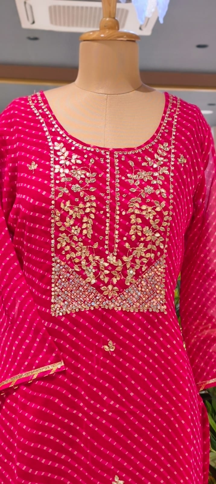 Meher Festive Lehriya Tides Georgette Kurti Only