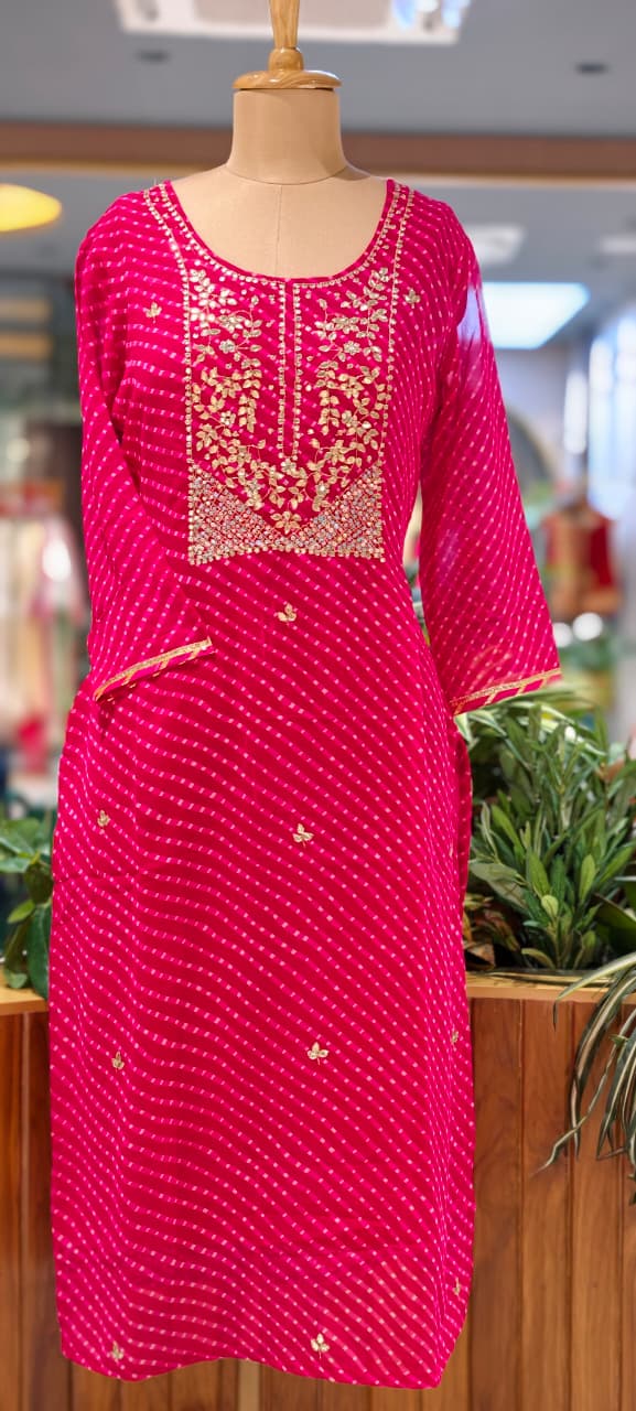 Meher Festive Lehriya Tides Georgette Kurti Only