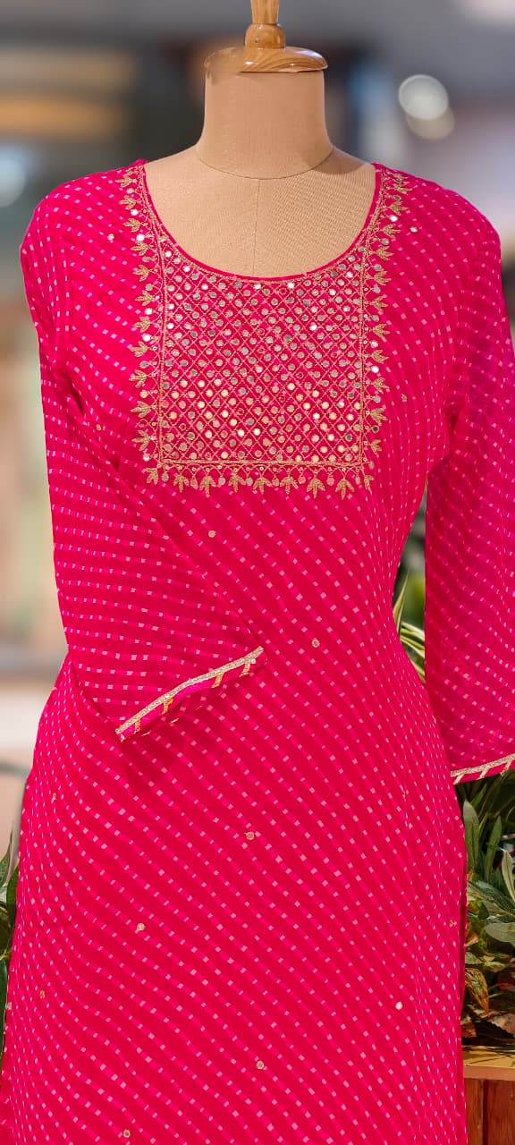 Meher Festive Lehriya Tides Georgette Kurti Only