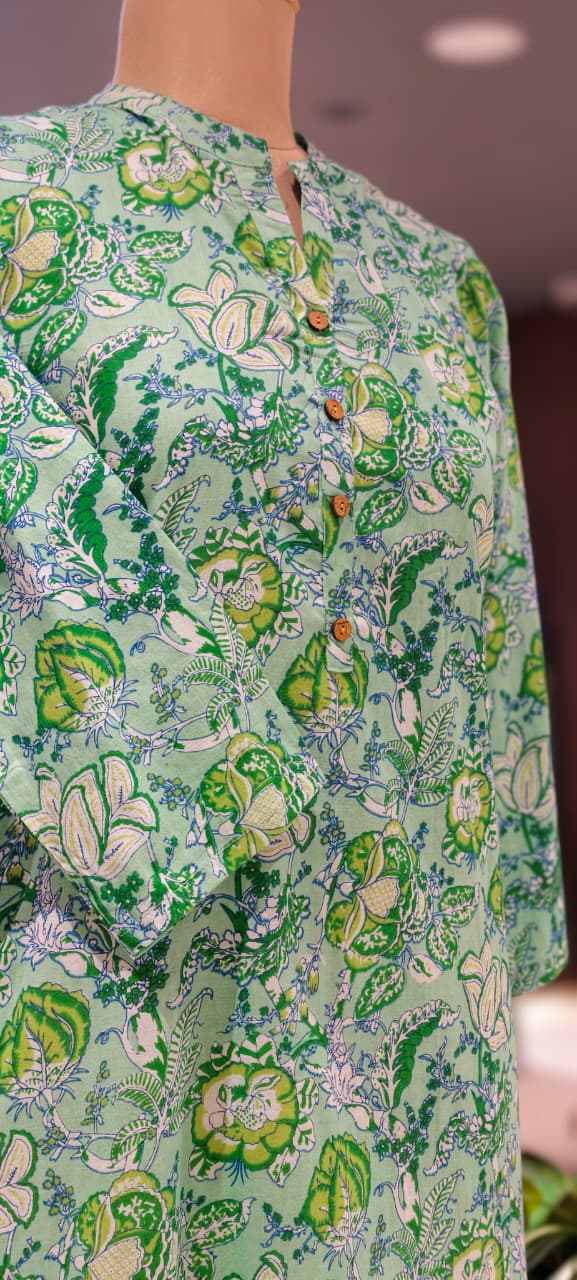 Pure Cotton Printed Comfortable Kurti Only With Pockets -15695