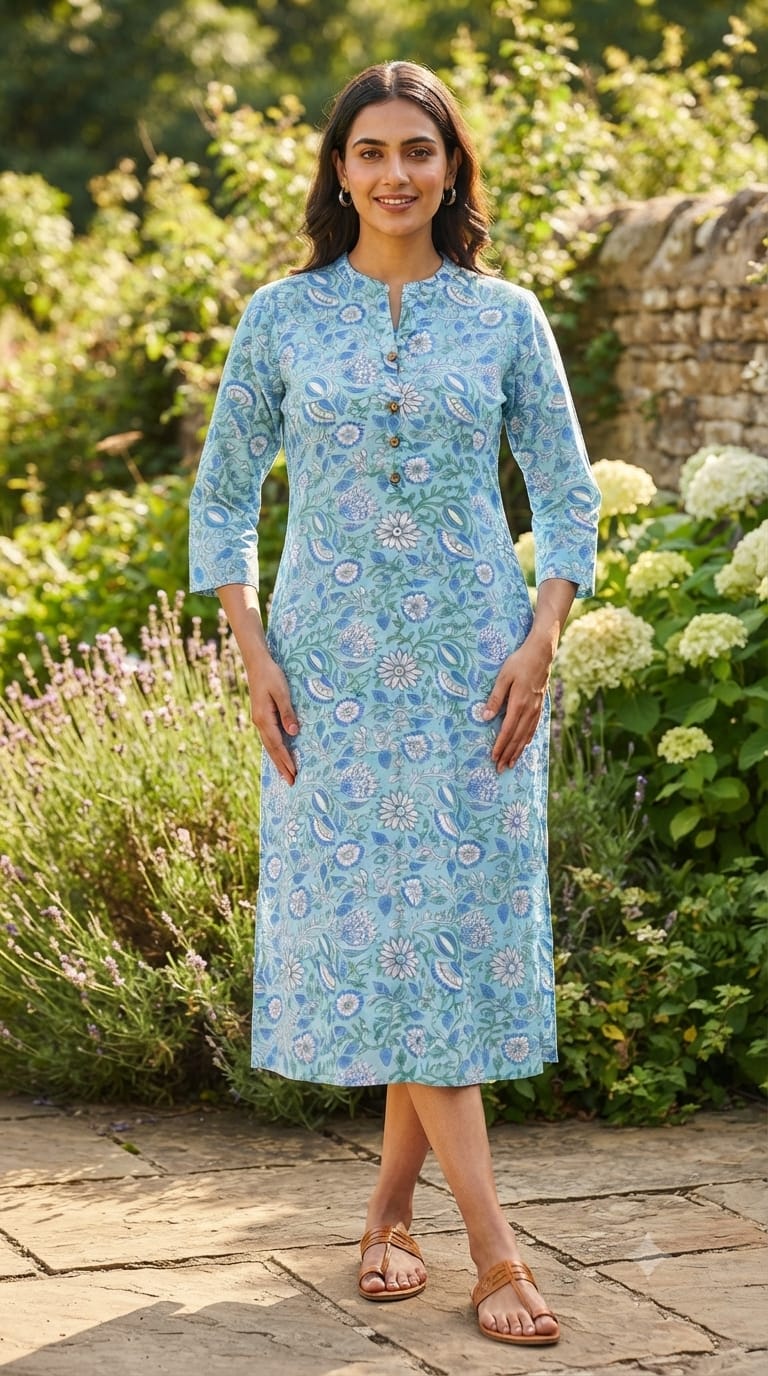 Pure Cotton Printed Comfortable Kurti Only With Pockets -15695