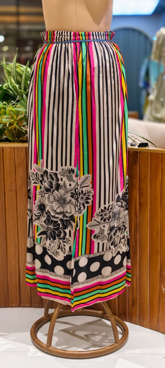 Attractive Digital Neon Highlighted Motifs Pure Crepe Co-Ord Set- 15763