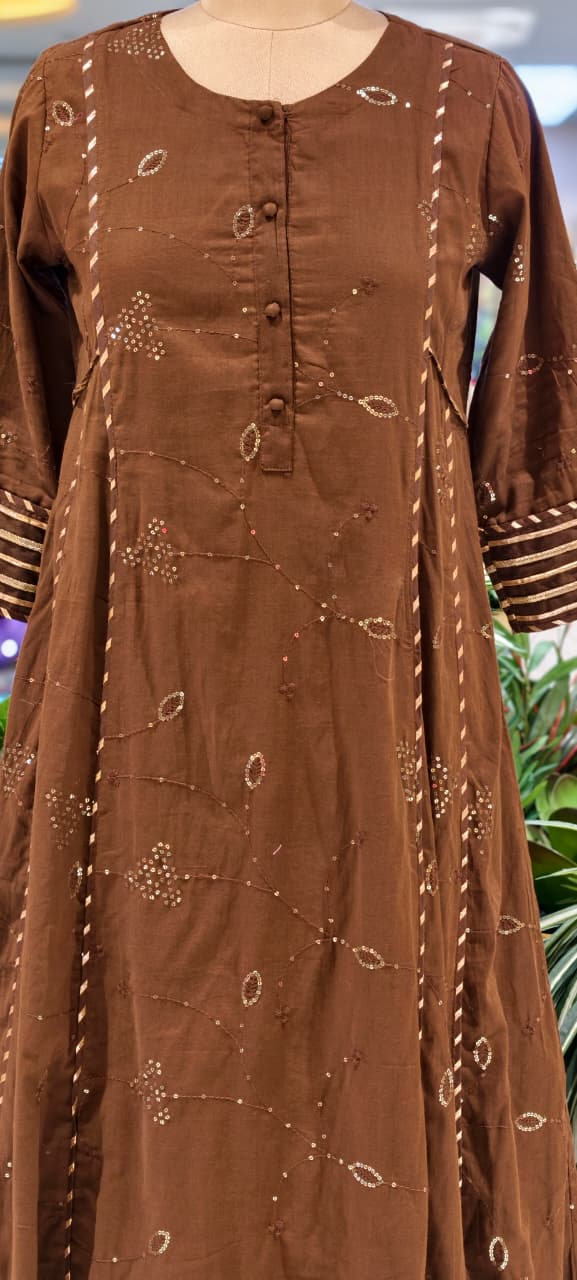 Beautiful Handcrafted Mul Cotton Suit Set with Embroidered Kurta, Matching Bottom & Printed Dupatta- 15820