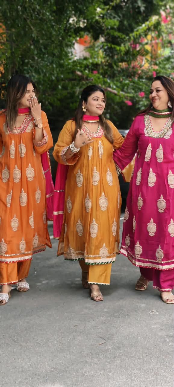 Heavy Zardosi Embroidered Real Mirror Work Over Daaman & Sleeve A-Line Full Suit Set With Dupatta- 16072