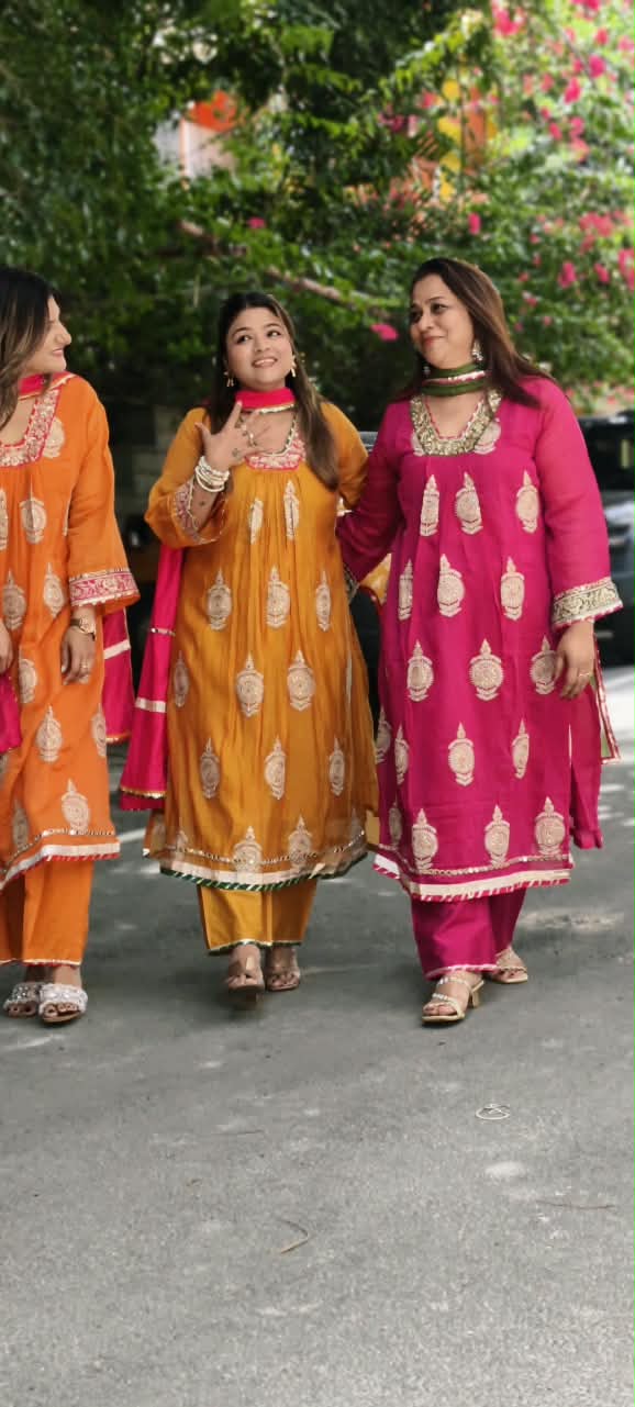 Heavy Zardosi Embroidered Real Mirror Work Over Daaman & Sleeve A-Line Full Suit Set With Dupatta- 16072