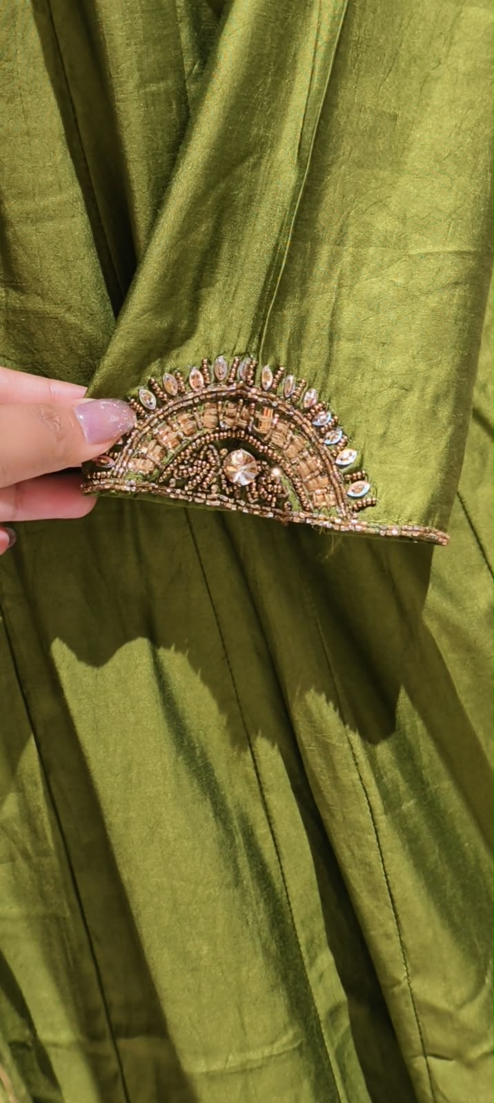 Elegant Noor Golden Embroidery Neckline Surat Mul-Chanderi Panel Anarkali Full Suit Set with Dupatta- 16920,16921