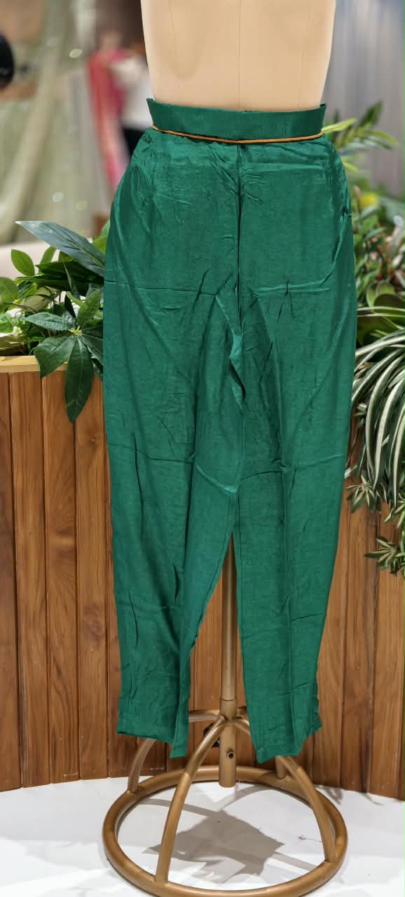 Russian Silk Brocade Panel Aline Elegant Full Suit Set- 16776