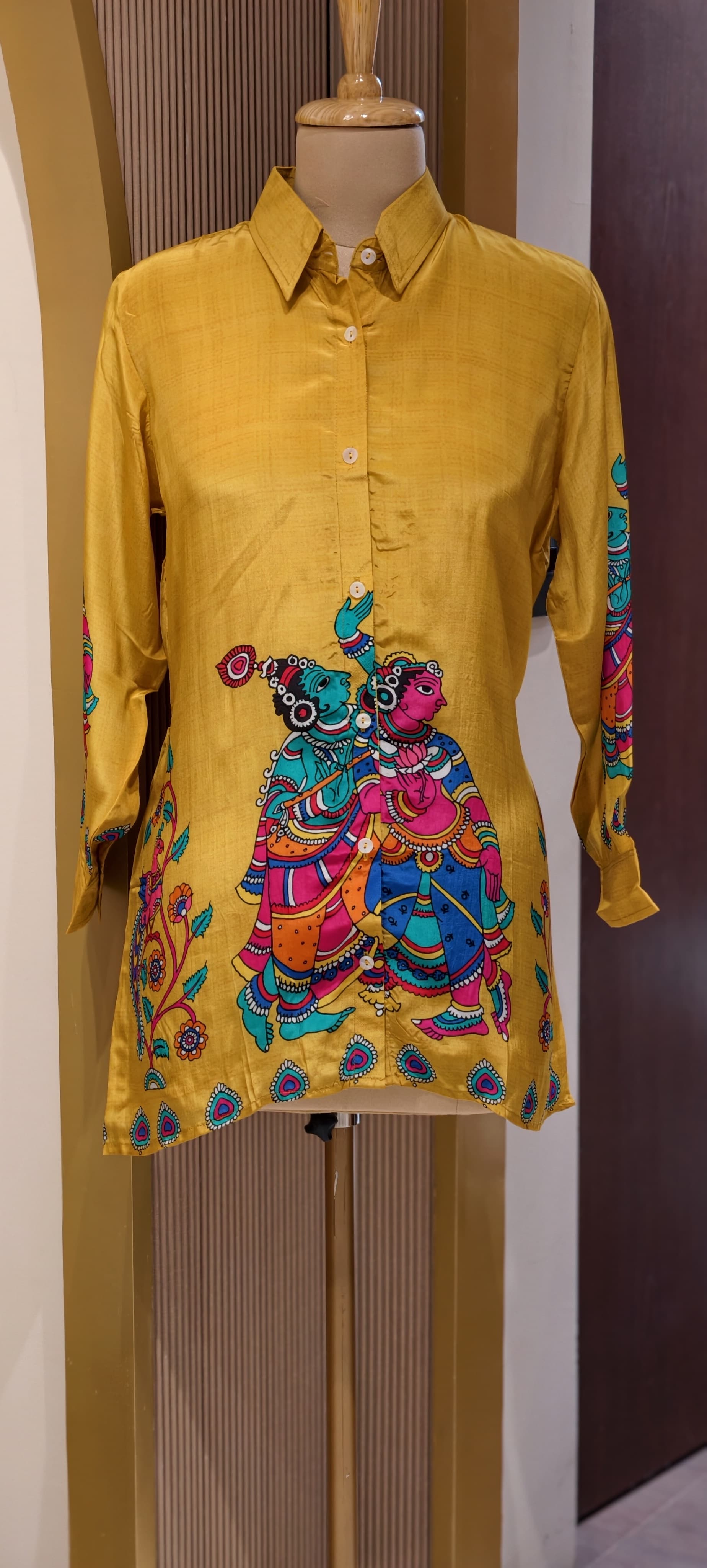 Stylish Crepe Printed Shirt Collection with Button-Down Design Contemporary Fusion Wear-14020-21-22 RB01