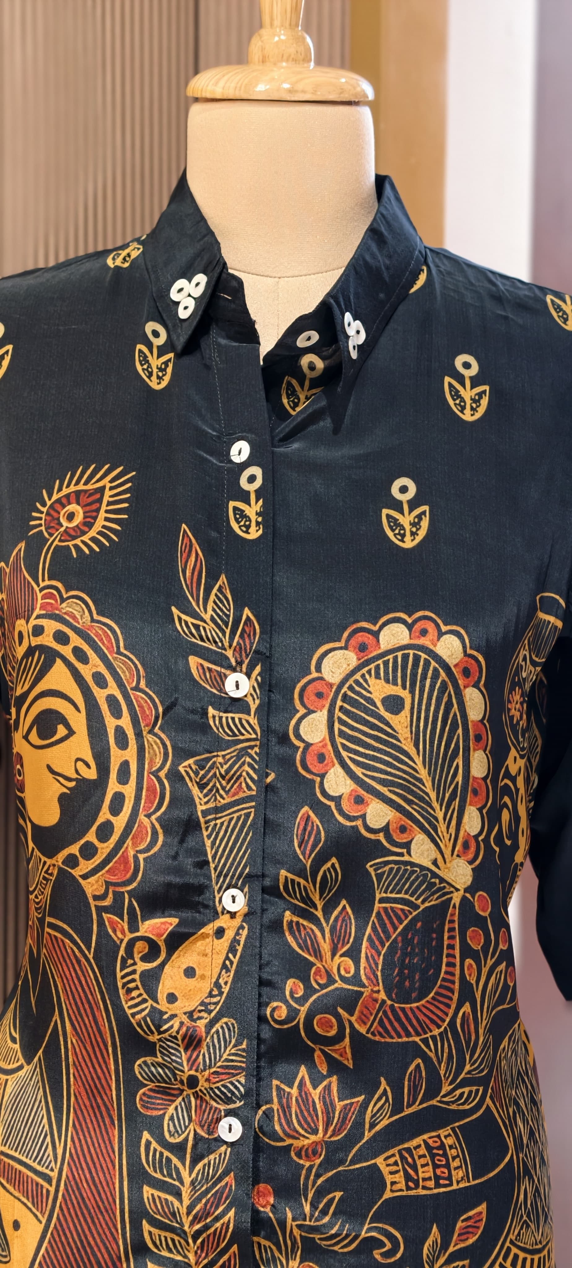 Stylish Crepe Printed Shirt Collection with Button-Down Design Contemporary Fusion Wear-14020-21-22 RB01