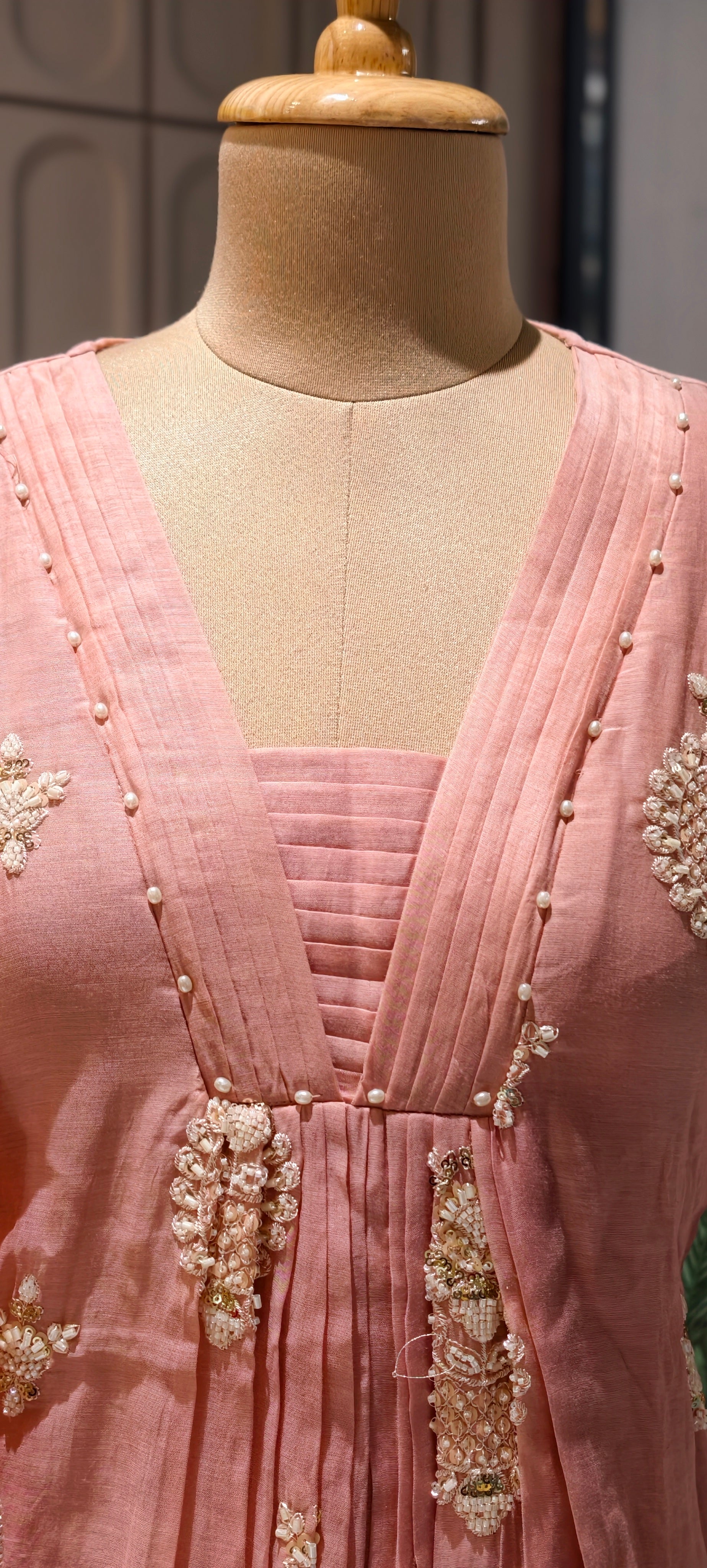 Graceful Mulchanderi Floral Embroidered Full Set Set with Delicate Hand Embellishments-13857