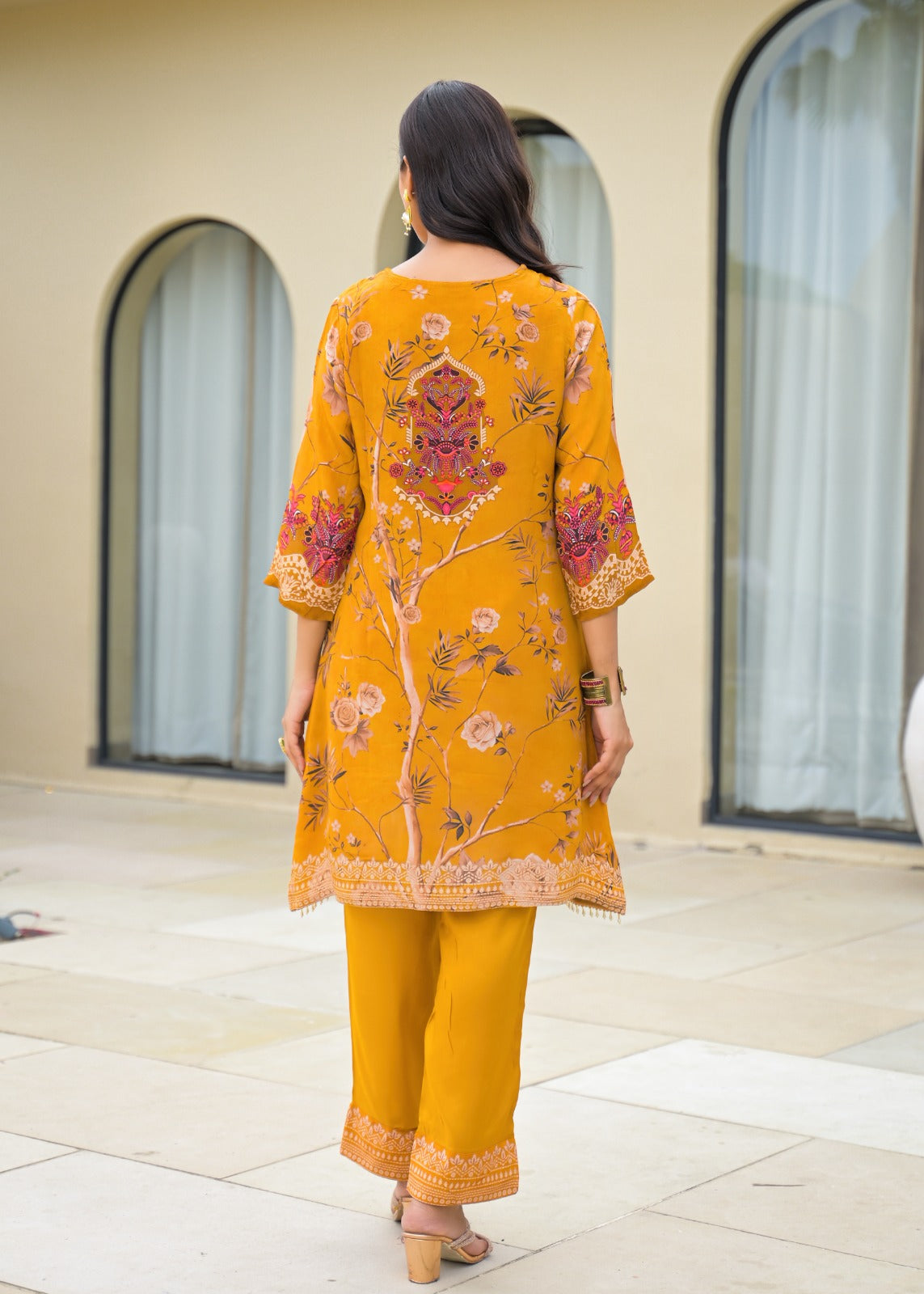 Beautiful Pure Crepe Printed Full suit Set-12218