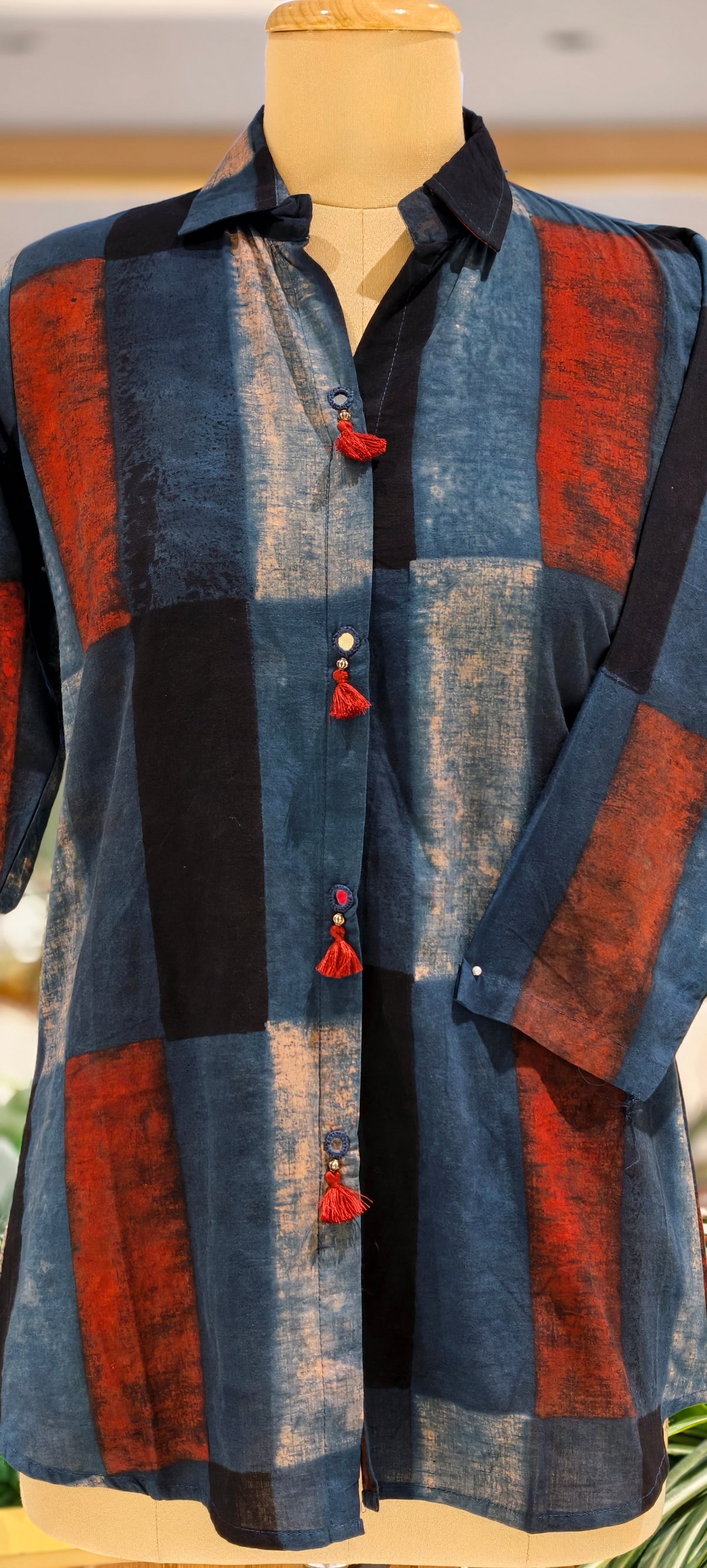 Pure Cotton Diffrent Prints Light-Weight Collared Shirts- 16604