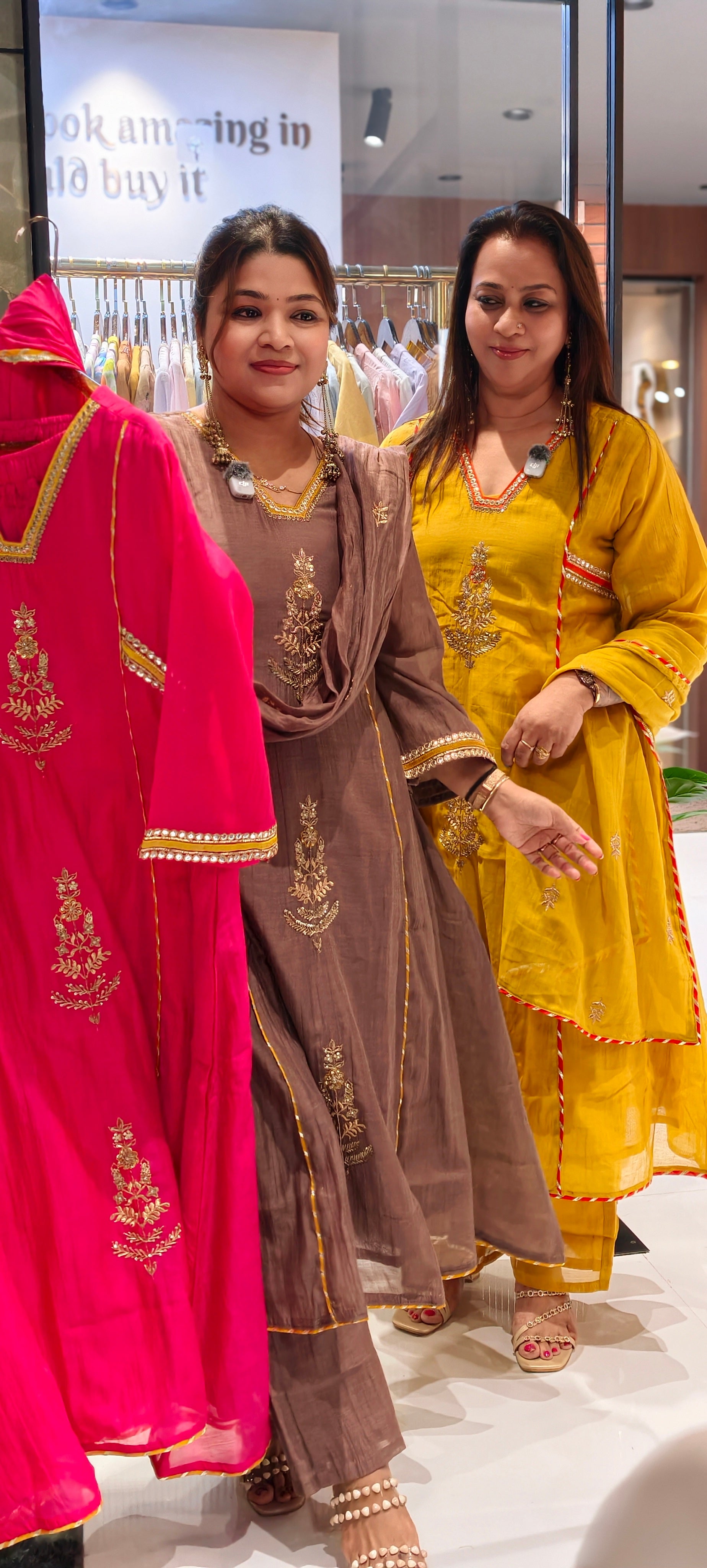 Beautiful Kundan Look Front Embroidery Highlighted A-Line Mul-Chanderi Full Suit Set With Dupatta- 15851