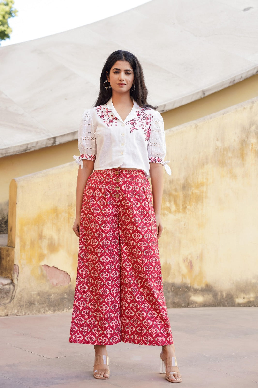 Beautiful Flex Cotton Embroidered Co-Ord Set-08759