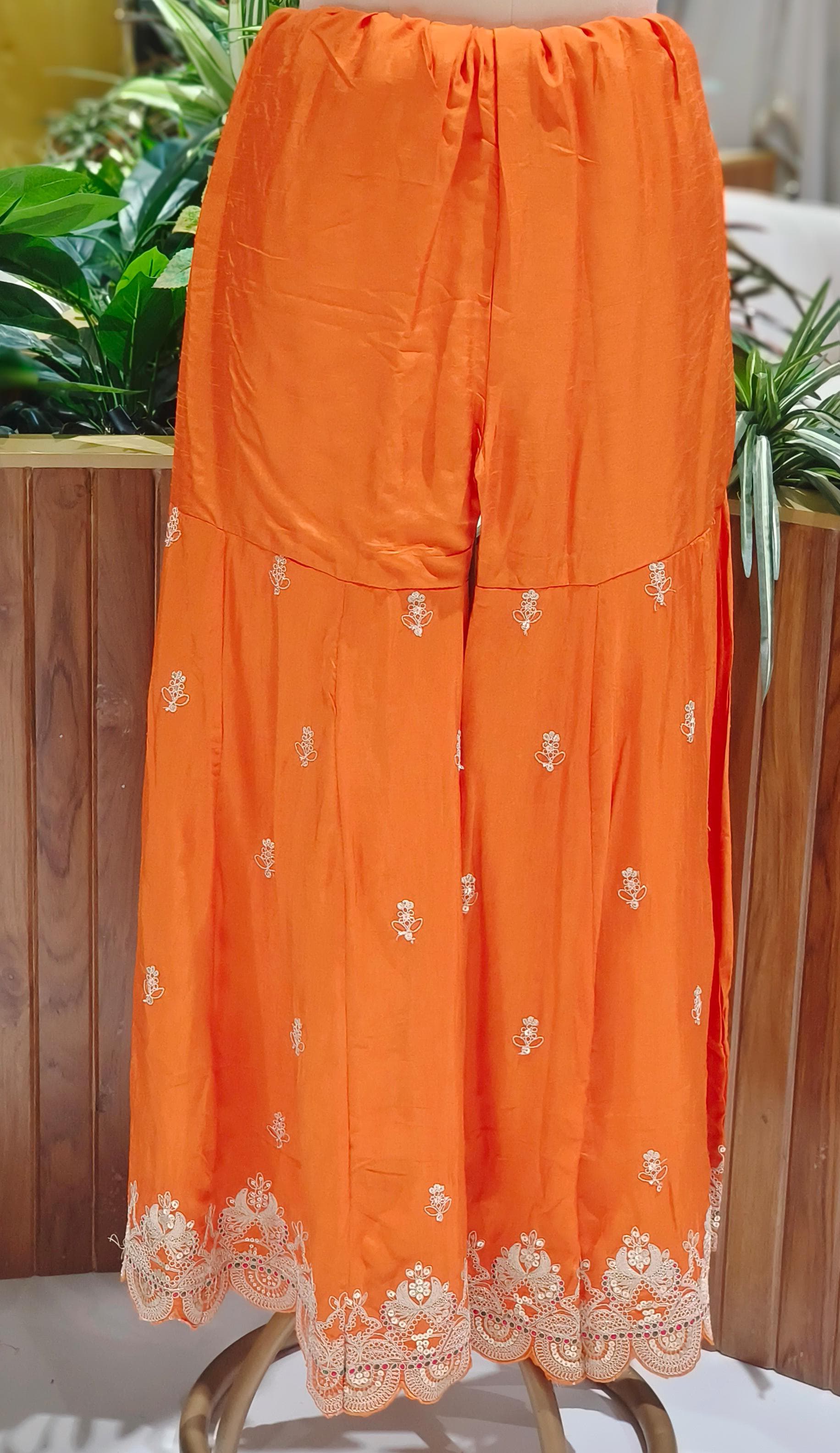 Luxury Dola Silk Peplum Style Suit Set With Intricate Golden Thread Embroidery & Scallop Dupatta-12579,12578