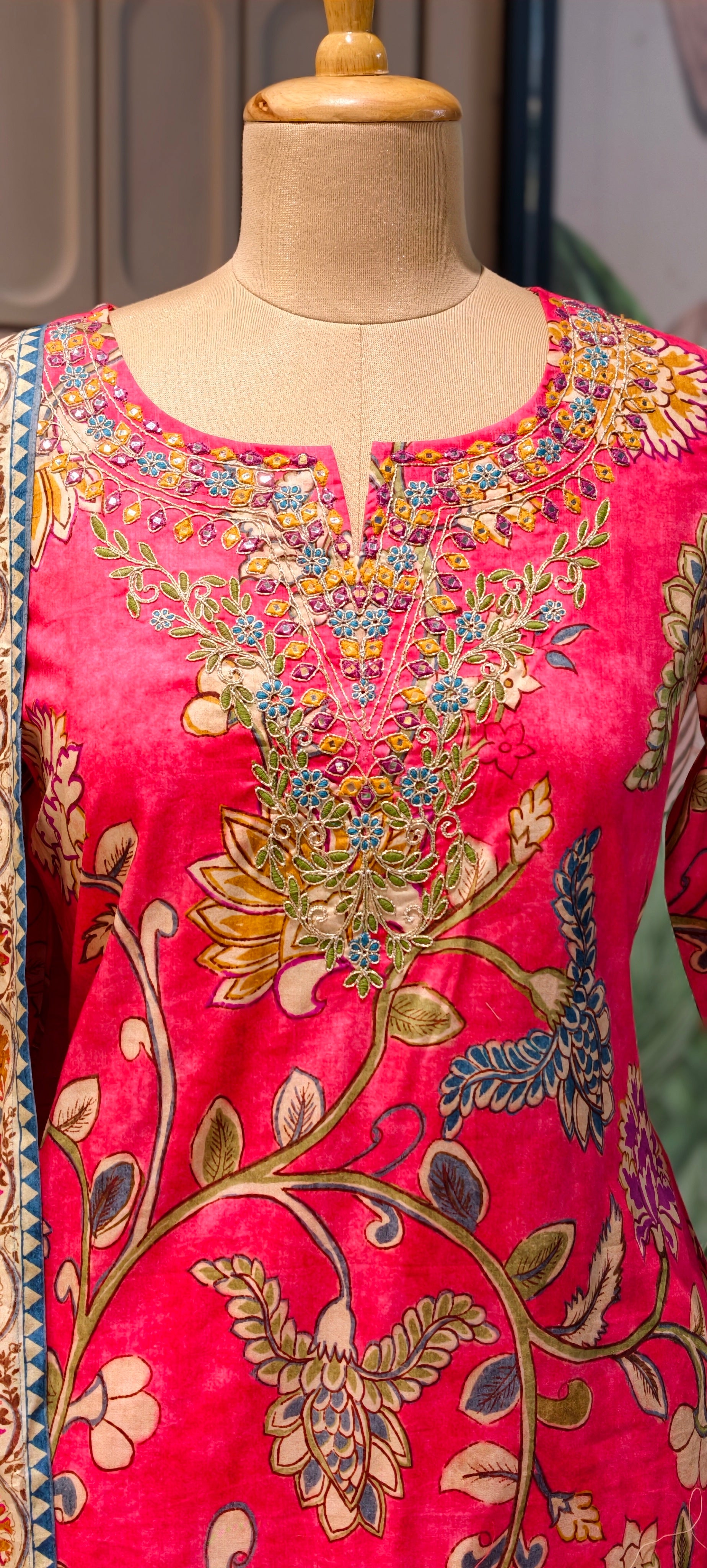 Elegant Floral Printed Butter Soft Cotton Kurta Set with Straight Pants & Printed Dupatta-13879,78