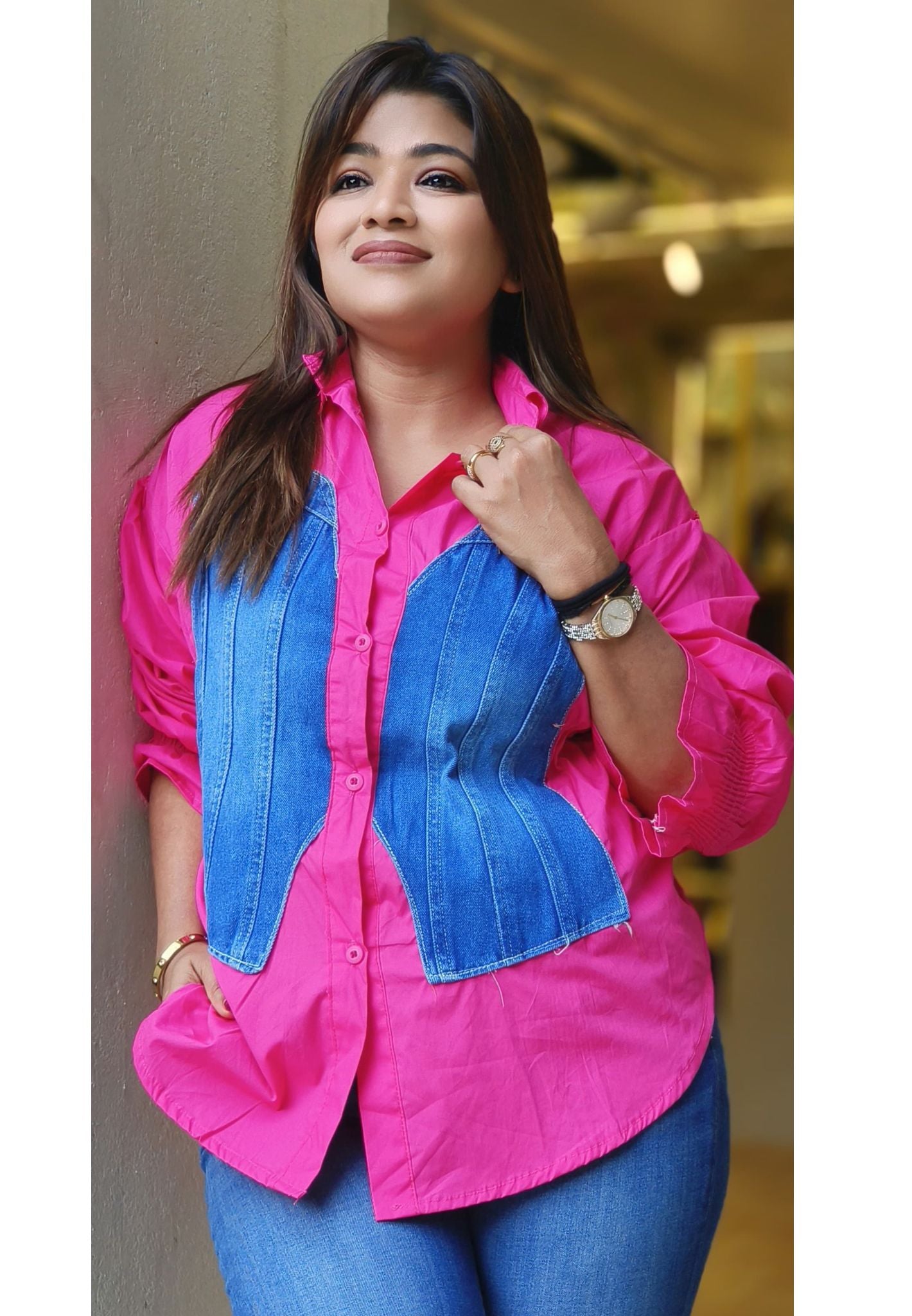 Stylish denim Imported Cotton  Shirt-