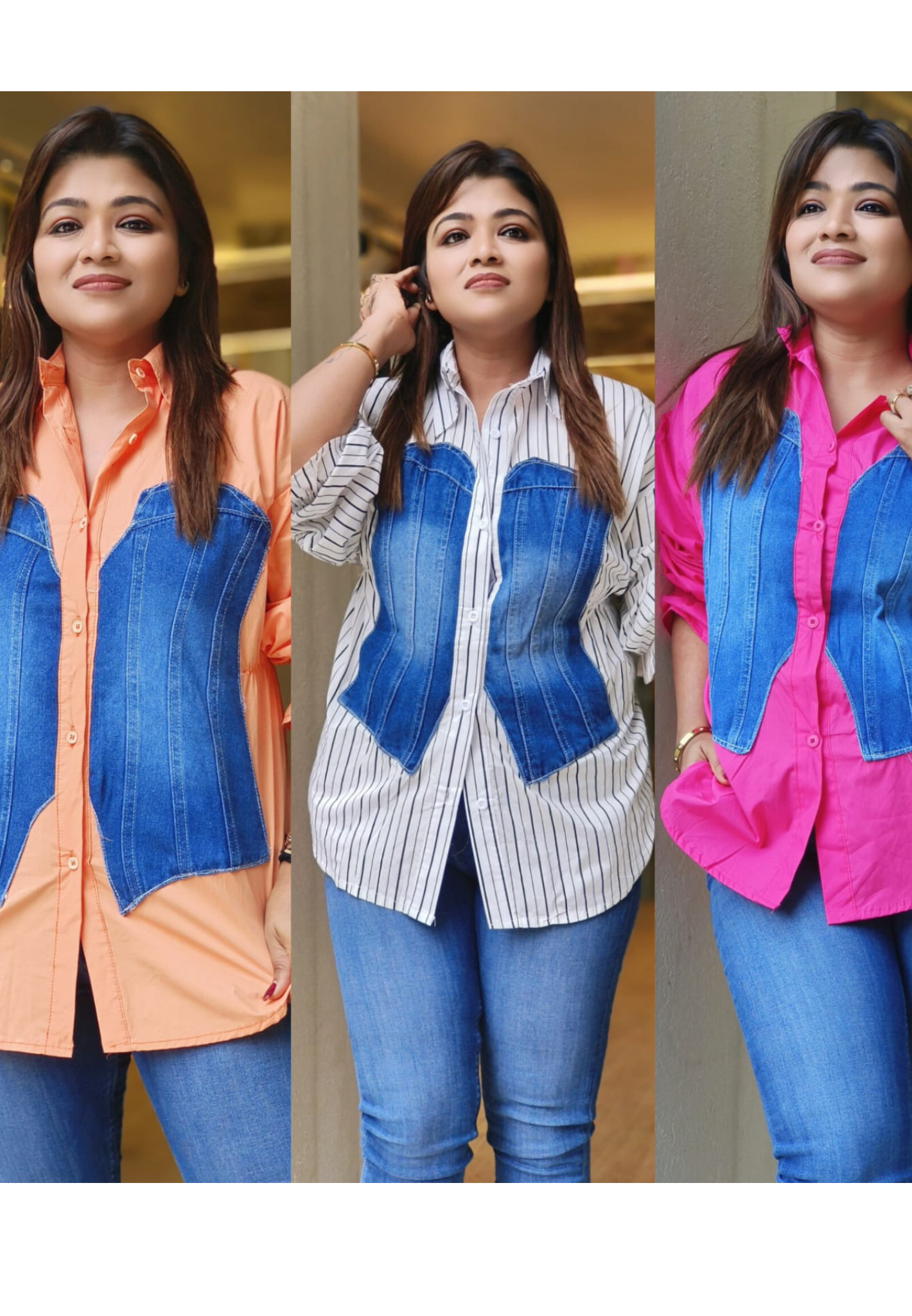 Stylish denim Imported Cotton  Shirt-