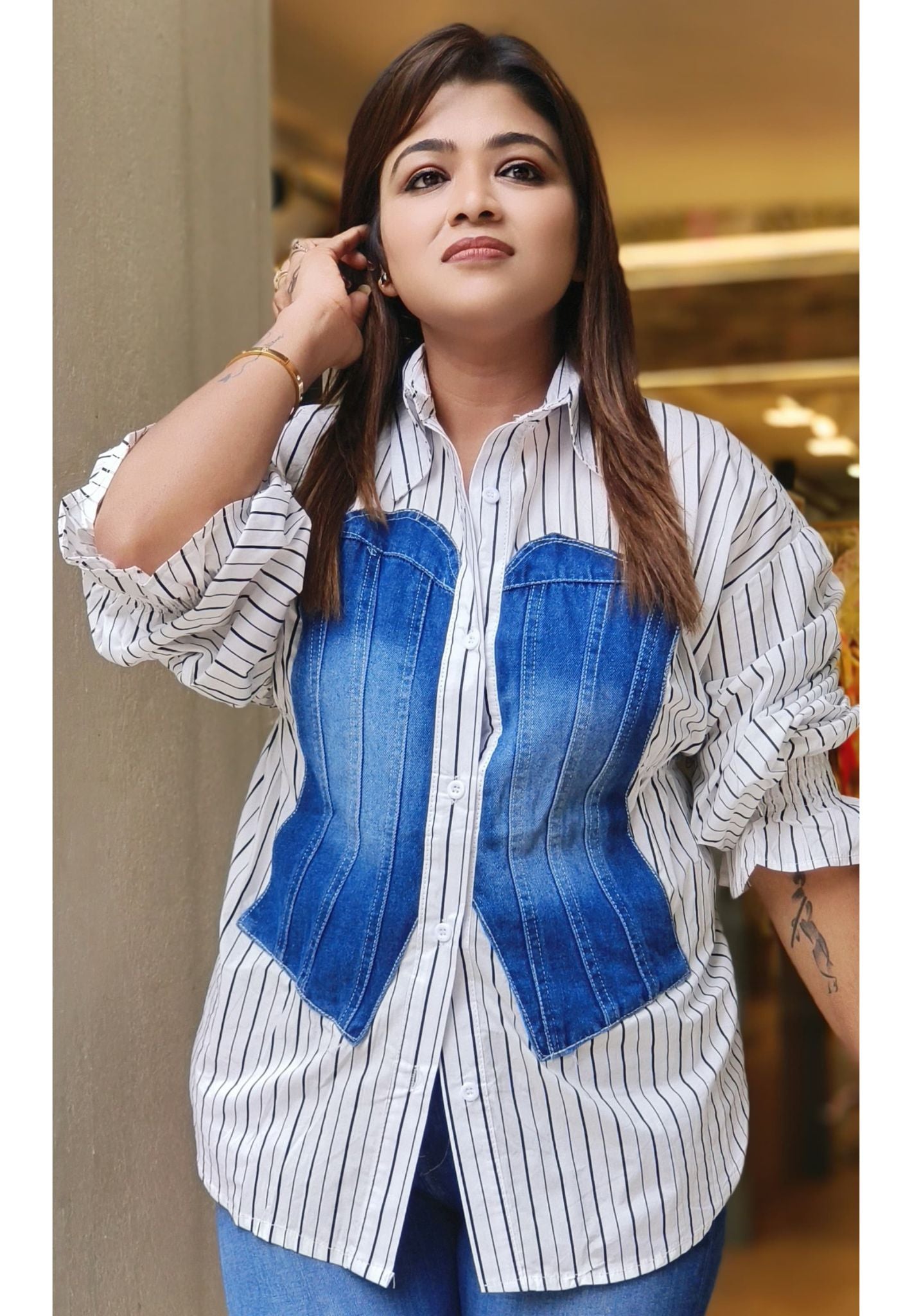 Stylish denim Imported Cotton  Shirt-