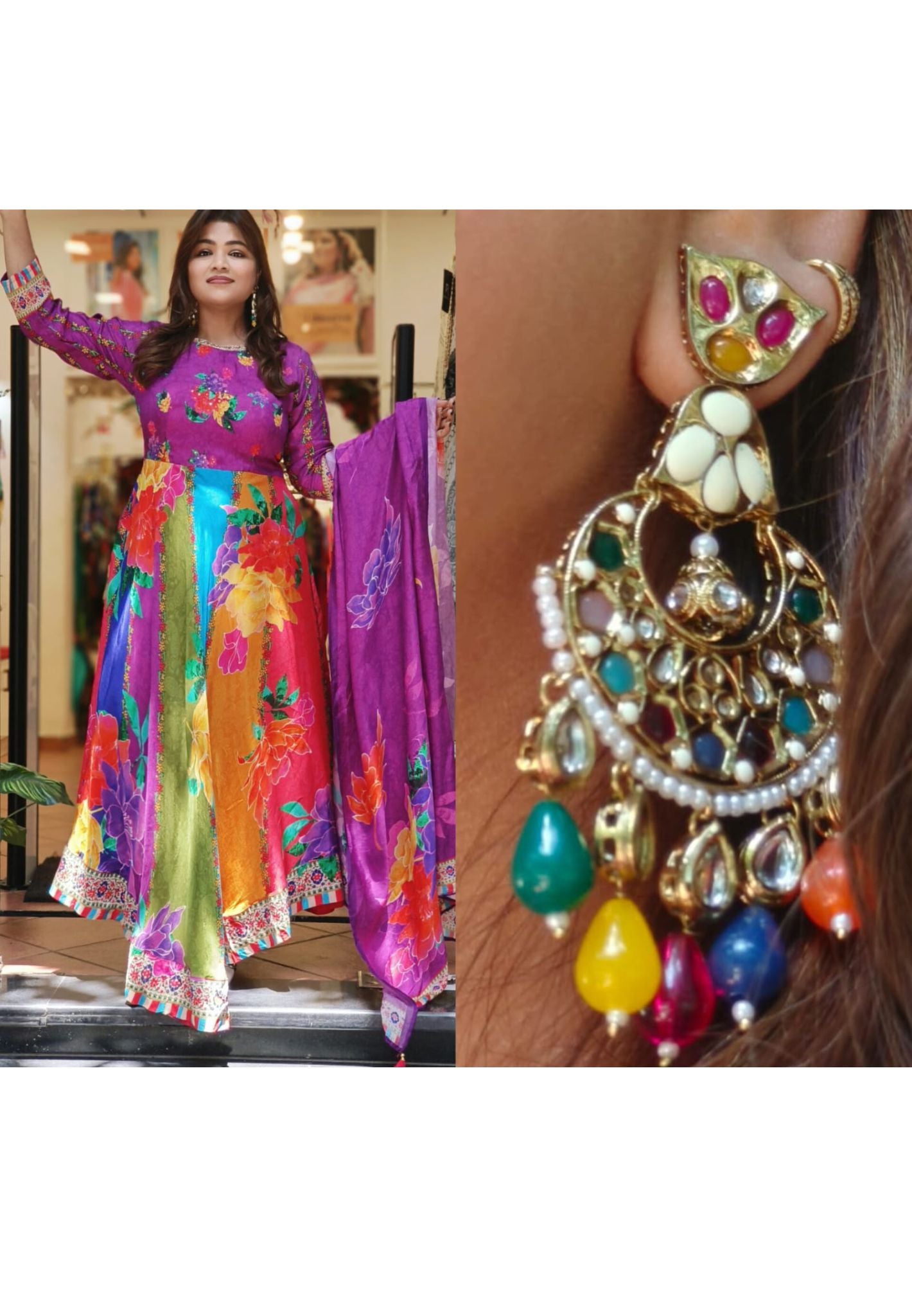 Kundan  Dangle  Earrings for women