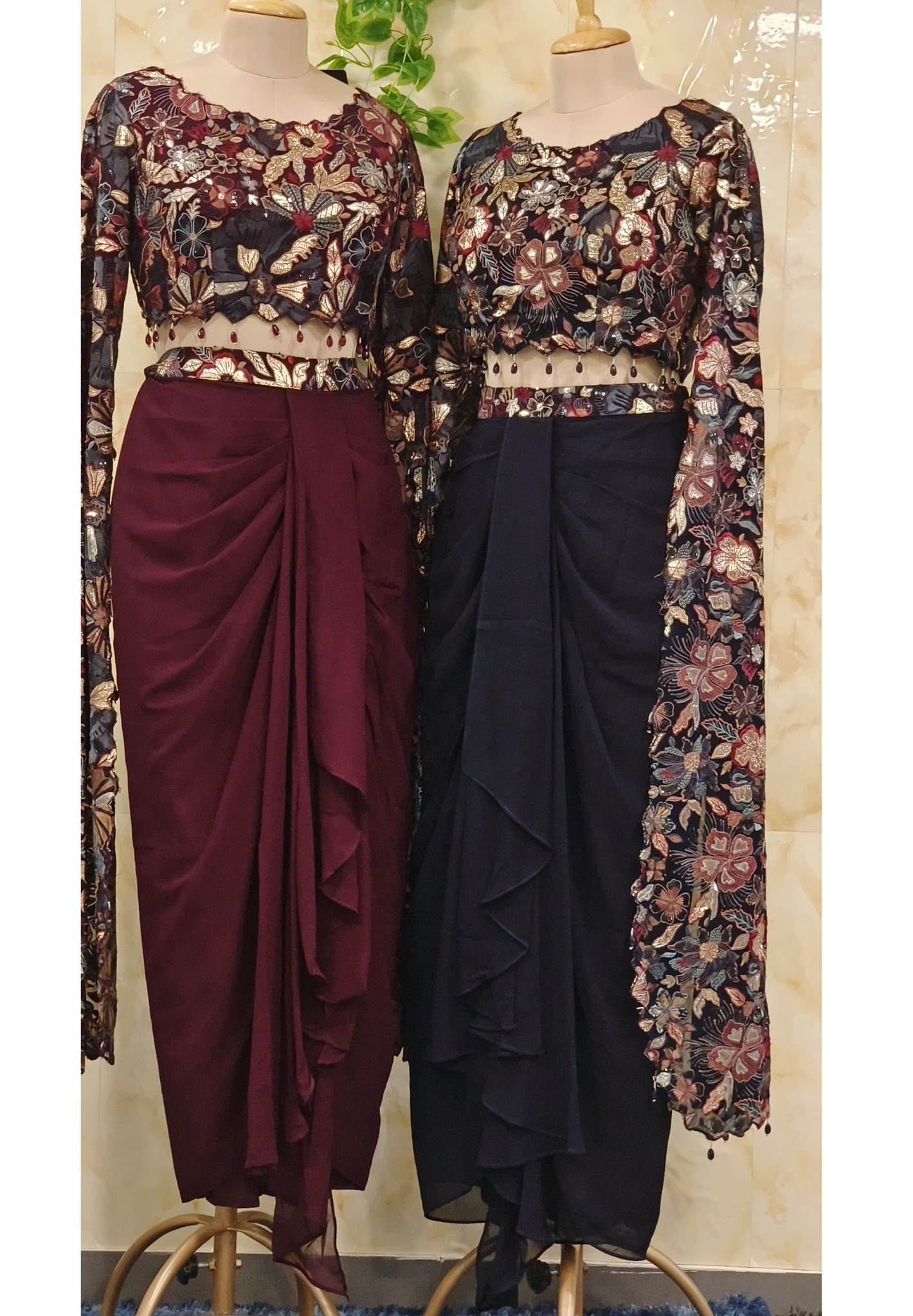 Stylish Indo western Dhoti With Top With long Sleeves-047162