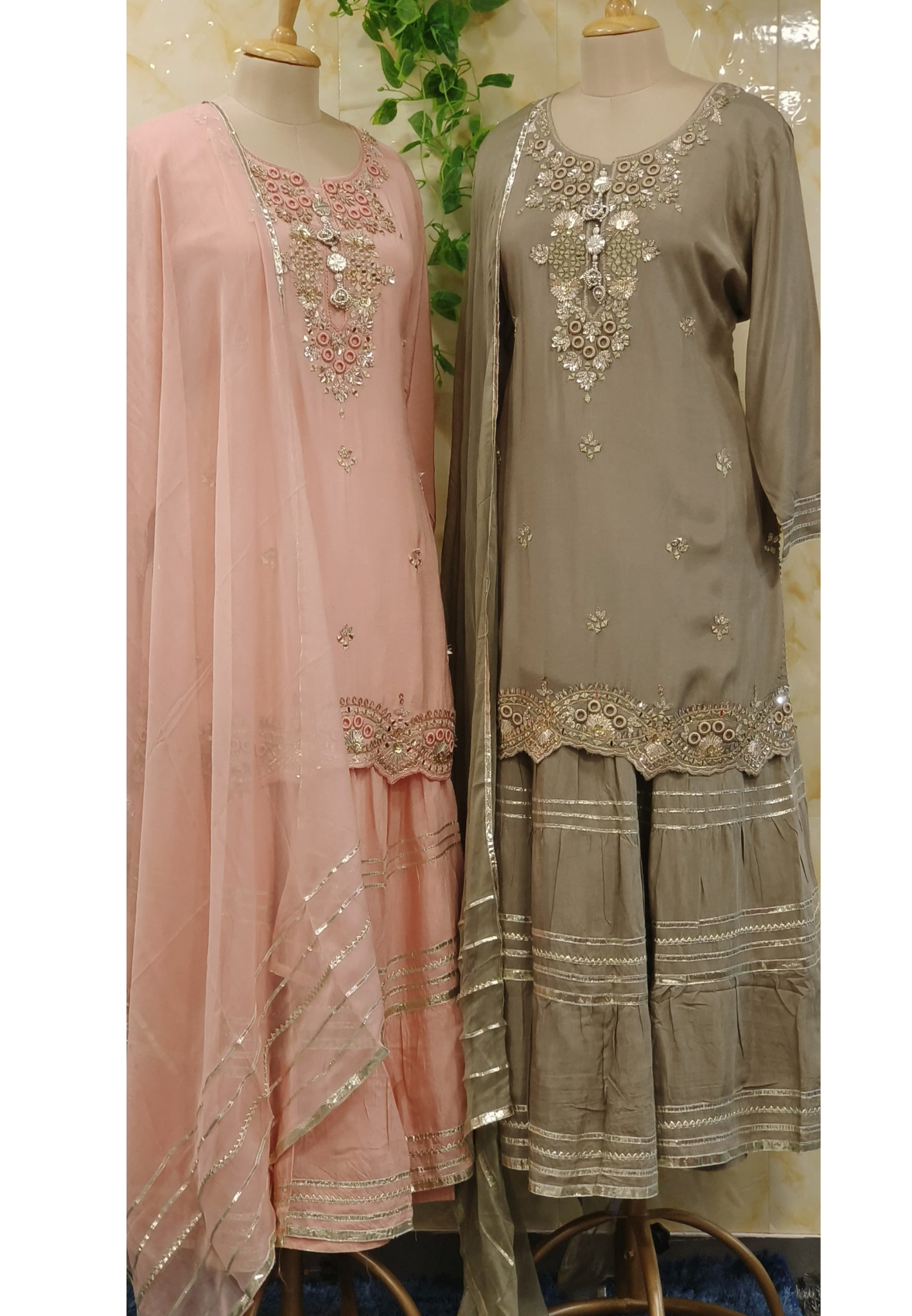 Gotta Embroidered Soft Muslin Embroidered Sharara Set 07209