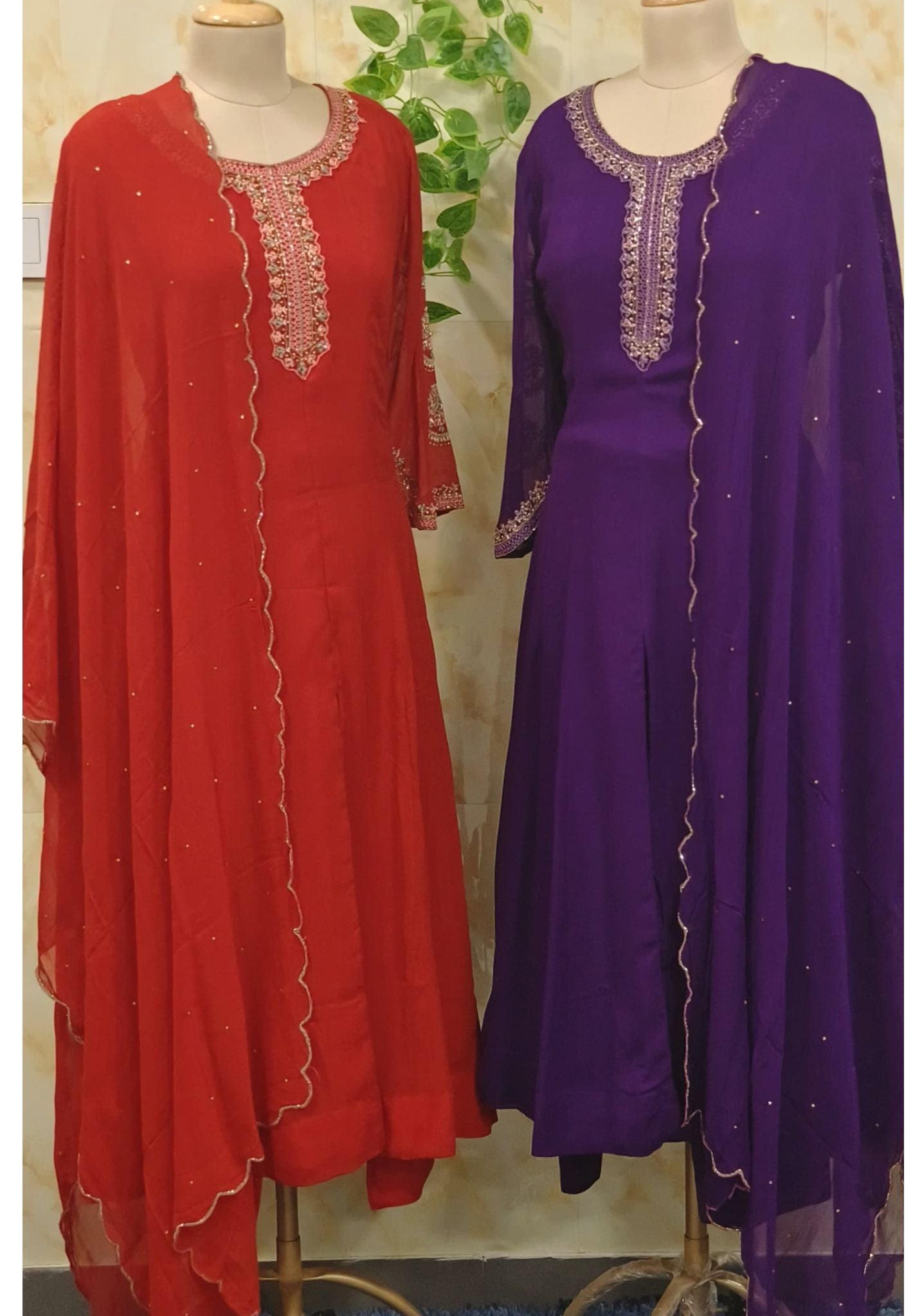 Beautiful Embroidery Anarkali With Front Slit Dupatta And Bottom DRYWASH-05596-06405