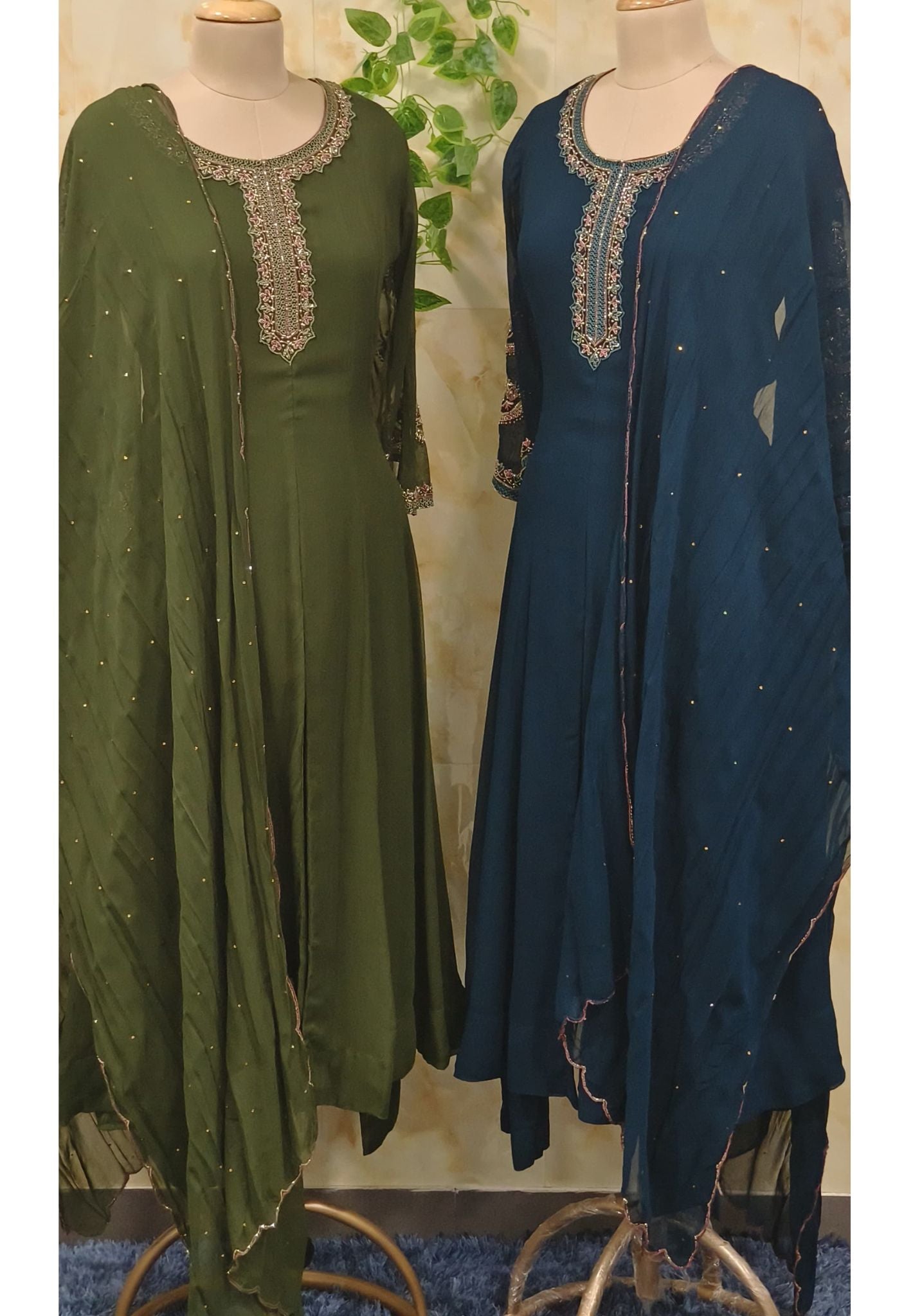 Beautiful Embroidery Anarkali With Front Slit Dupatta And Bottom DRYWASH-05596-06405
