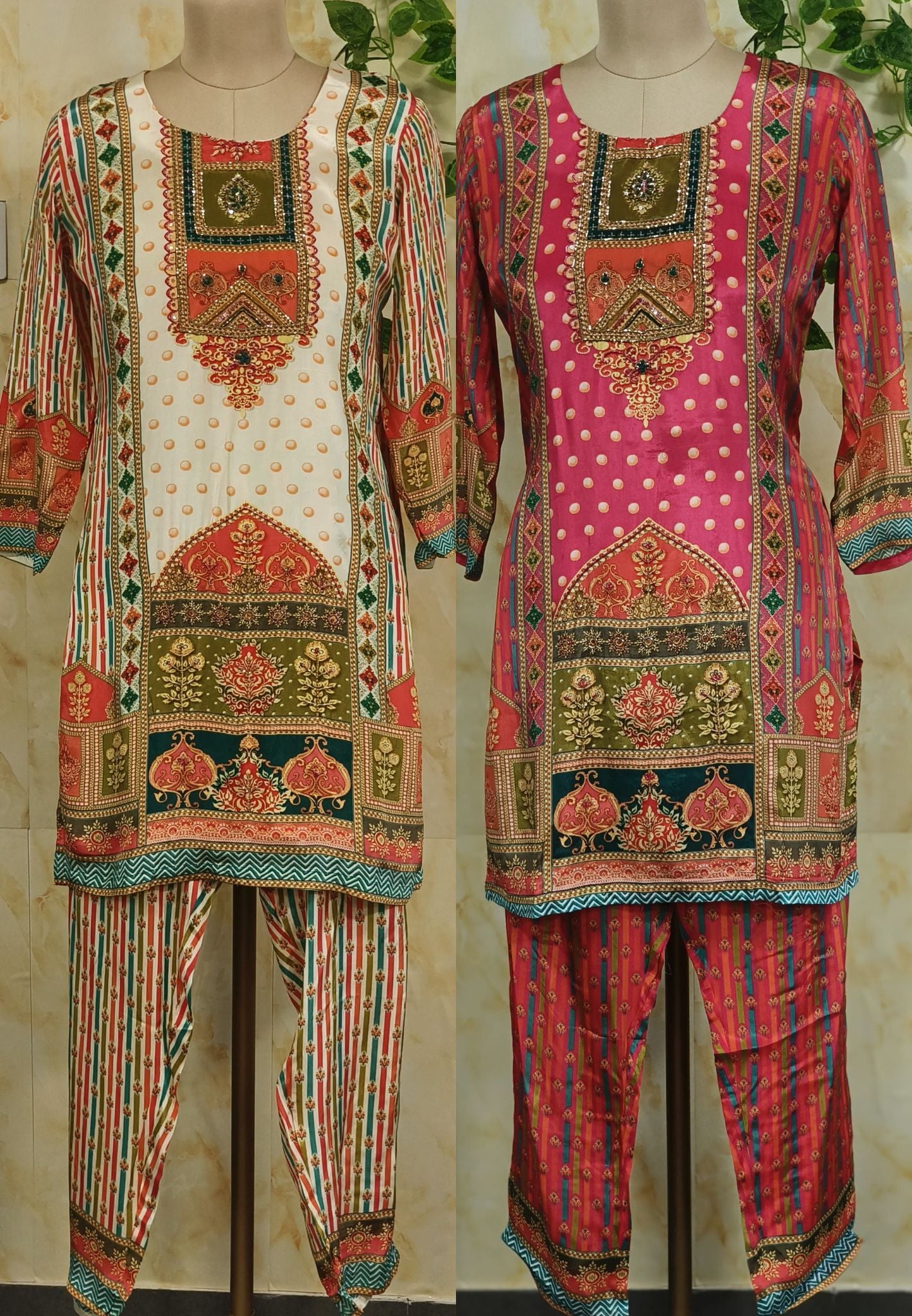 Crape Cutdana Work Digital Print Kurta Pant-07576
