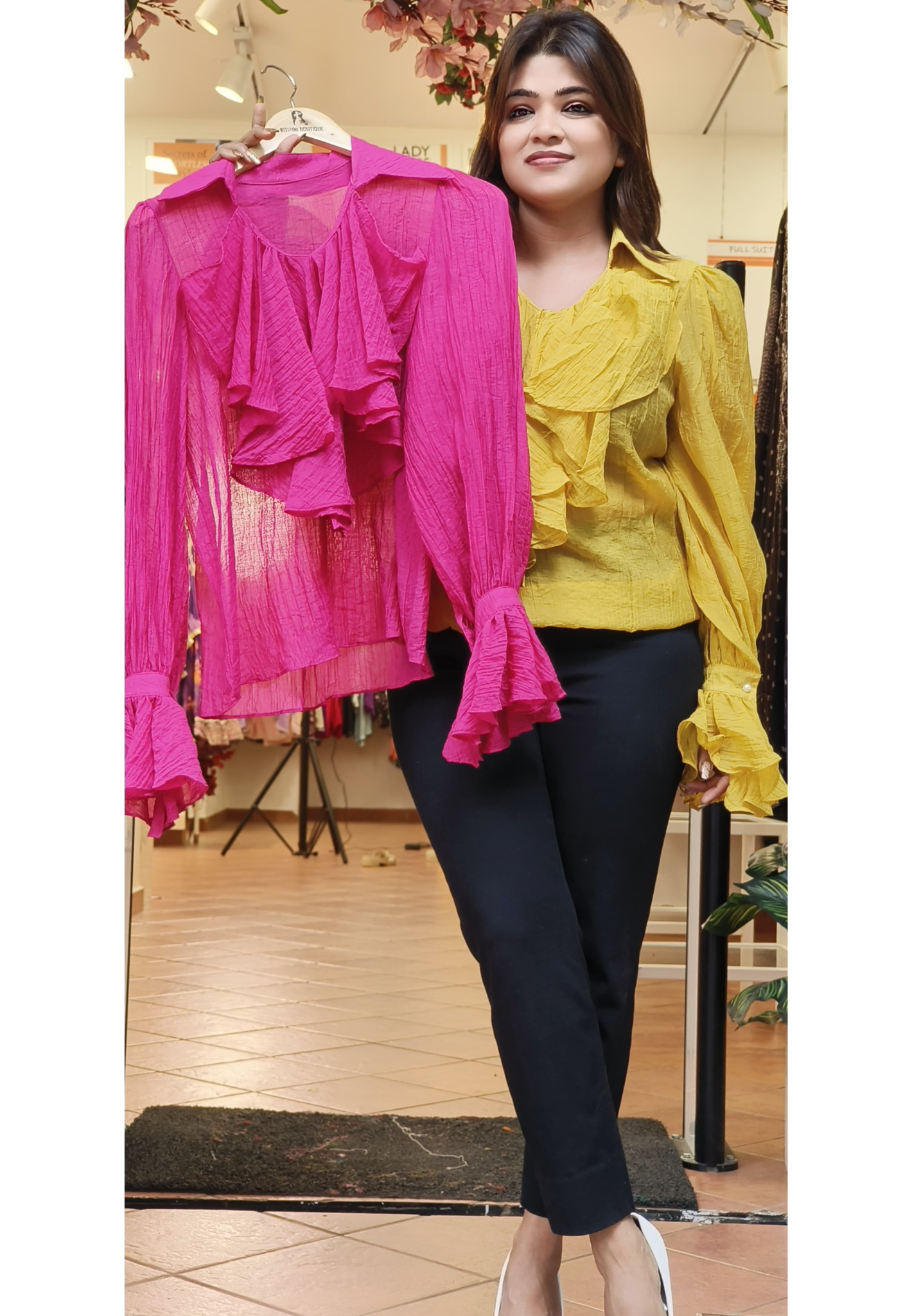 Solid shade imported fabric Stylish western Top-07505