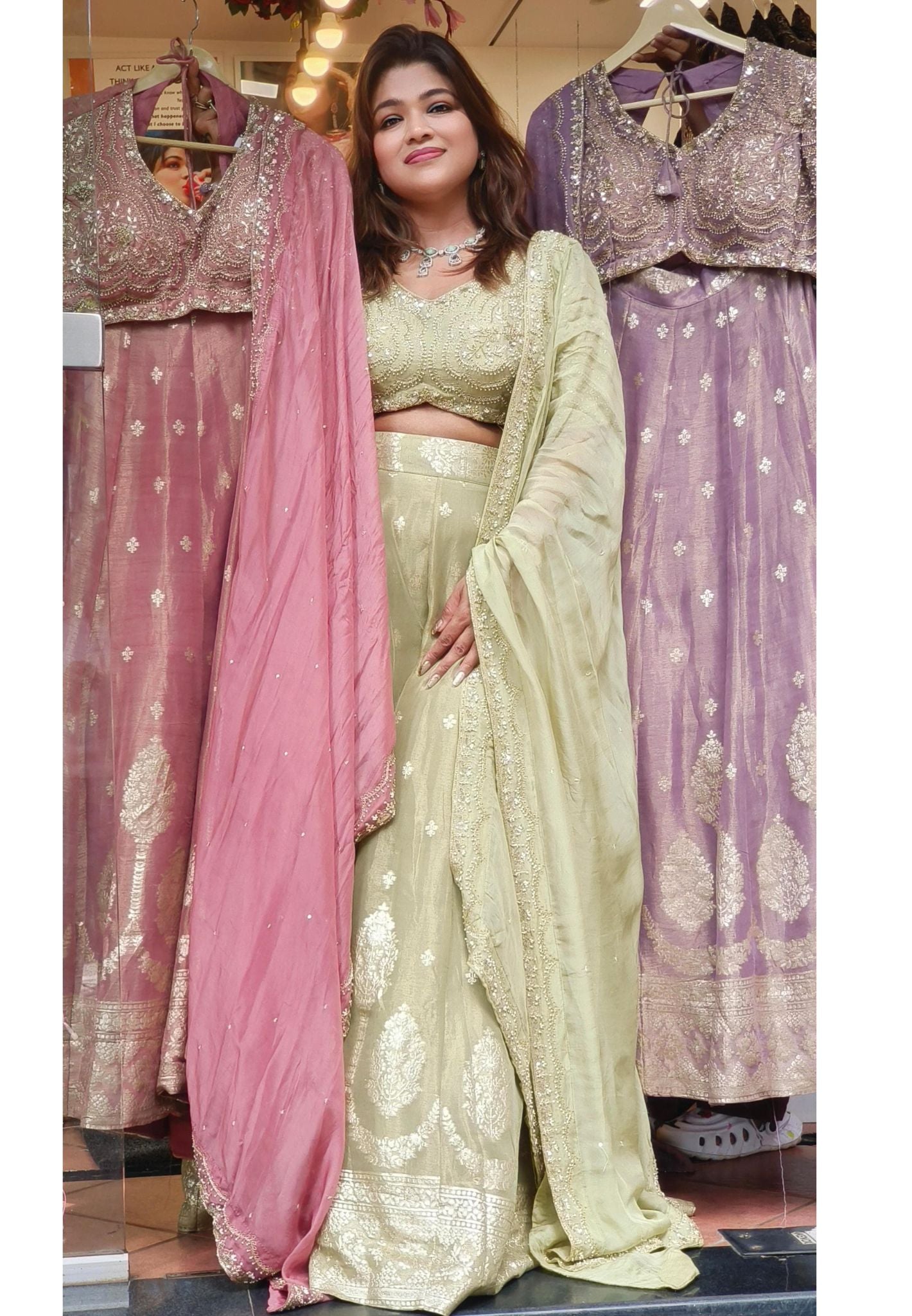 Designer Heavy Embroidery Blouse And Silk Lehenga With Heavy Border Dupatta DRY WASH-
