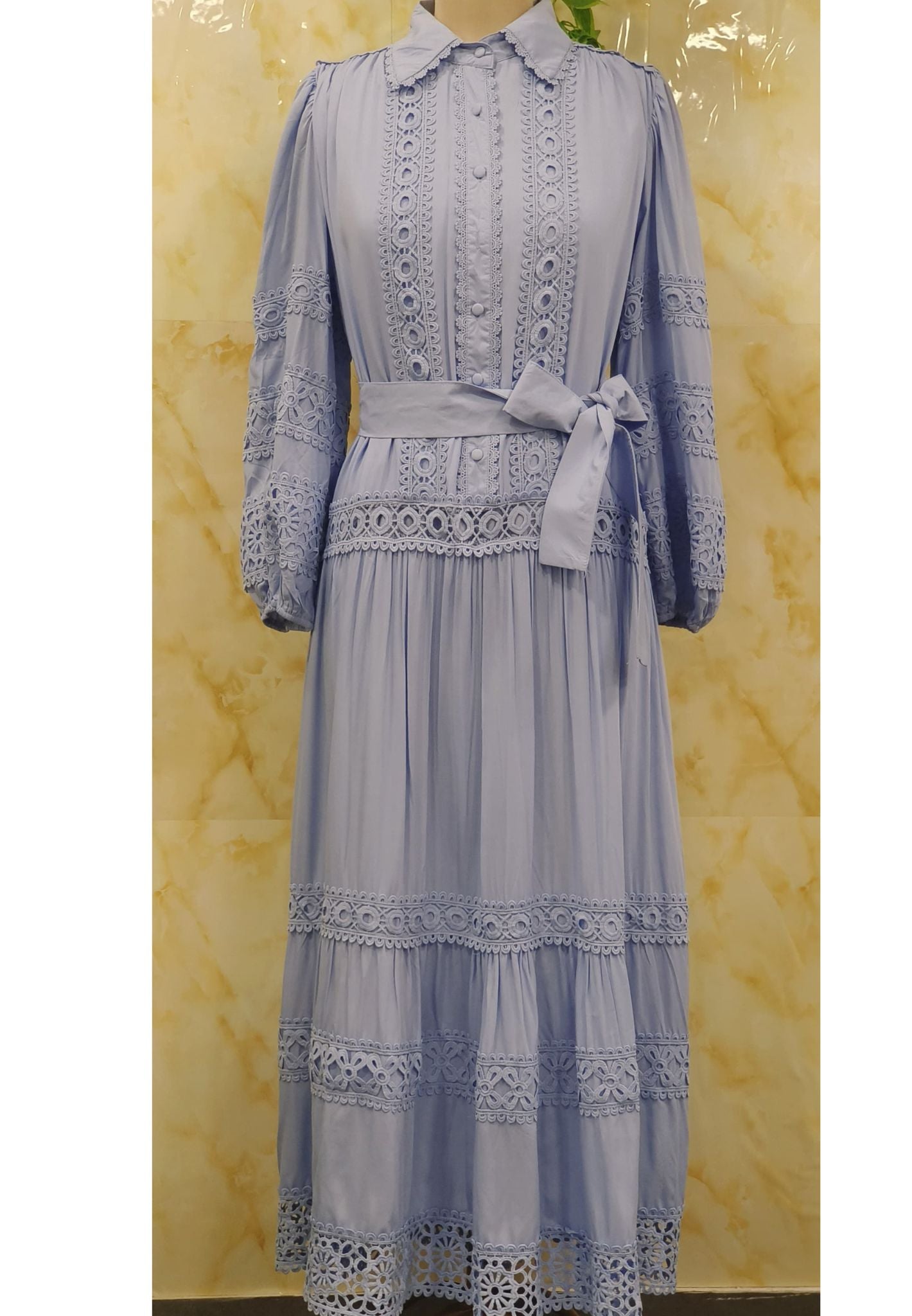 Summer Dress detailed Lace High Collar Maxi Dresses