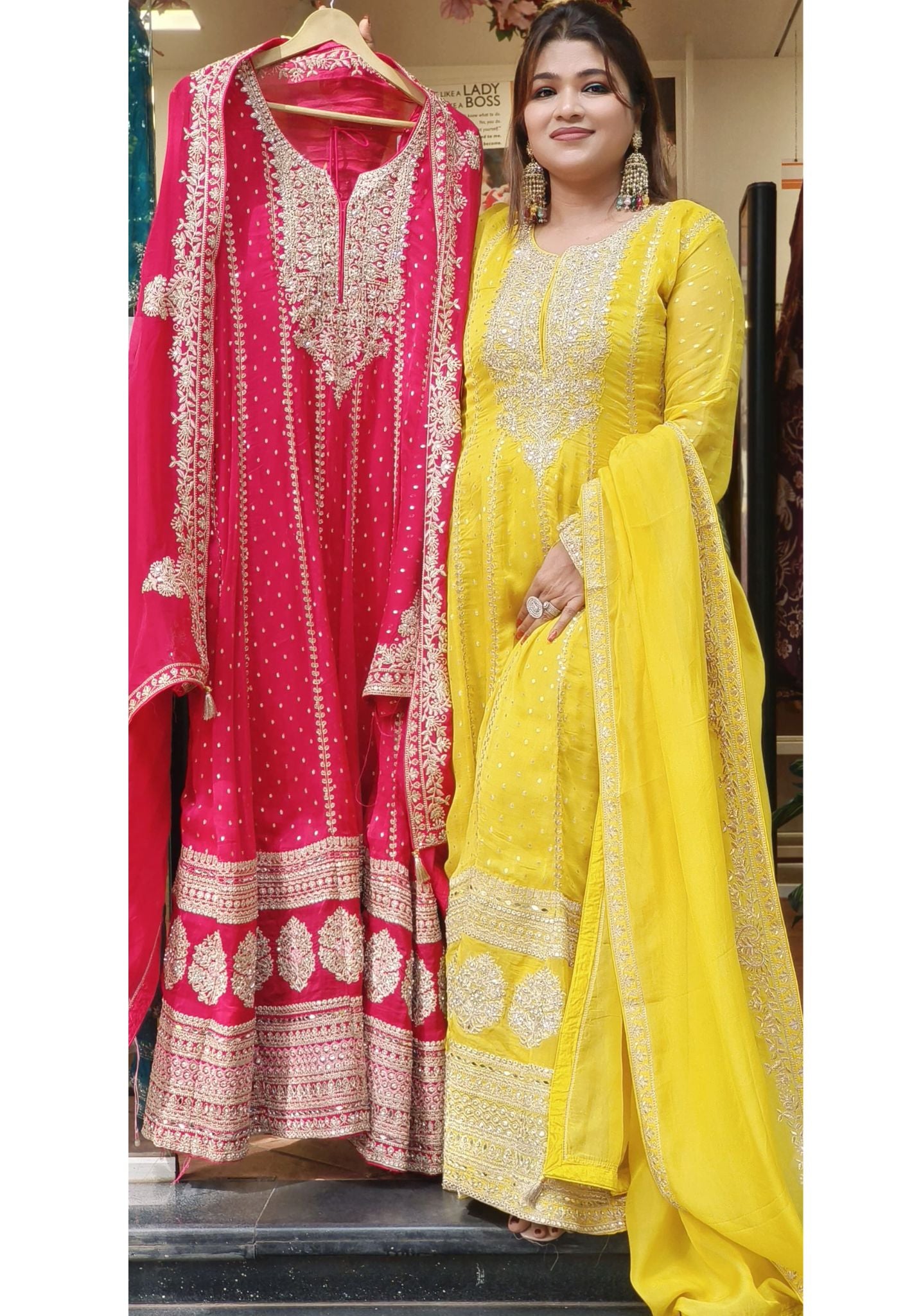 Beautiful Floor Length Heavy Designer organza Embroidered Anarkali with Embroidered Dupatta And Chudipant-06782