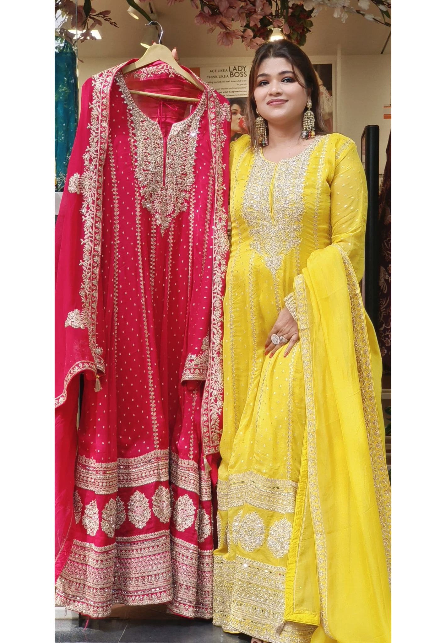 Beautiful Floor Length Heavy Designer organza Embroidered Anarkali with Embroidered Dupatta And Chudipant-06782