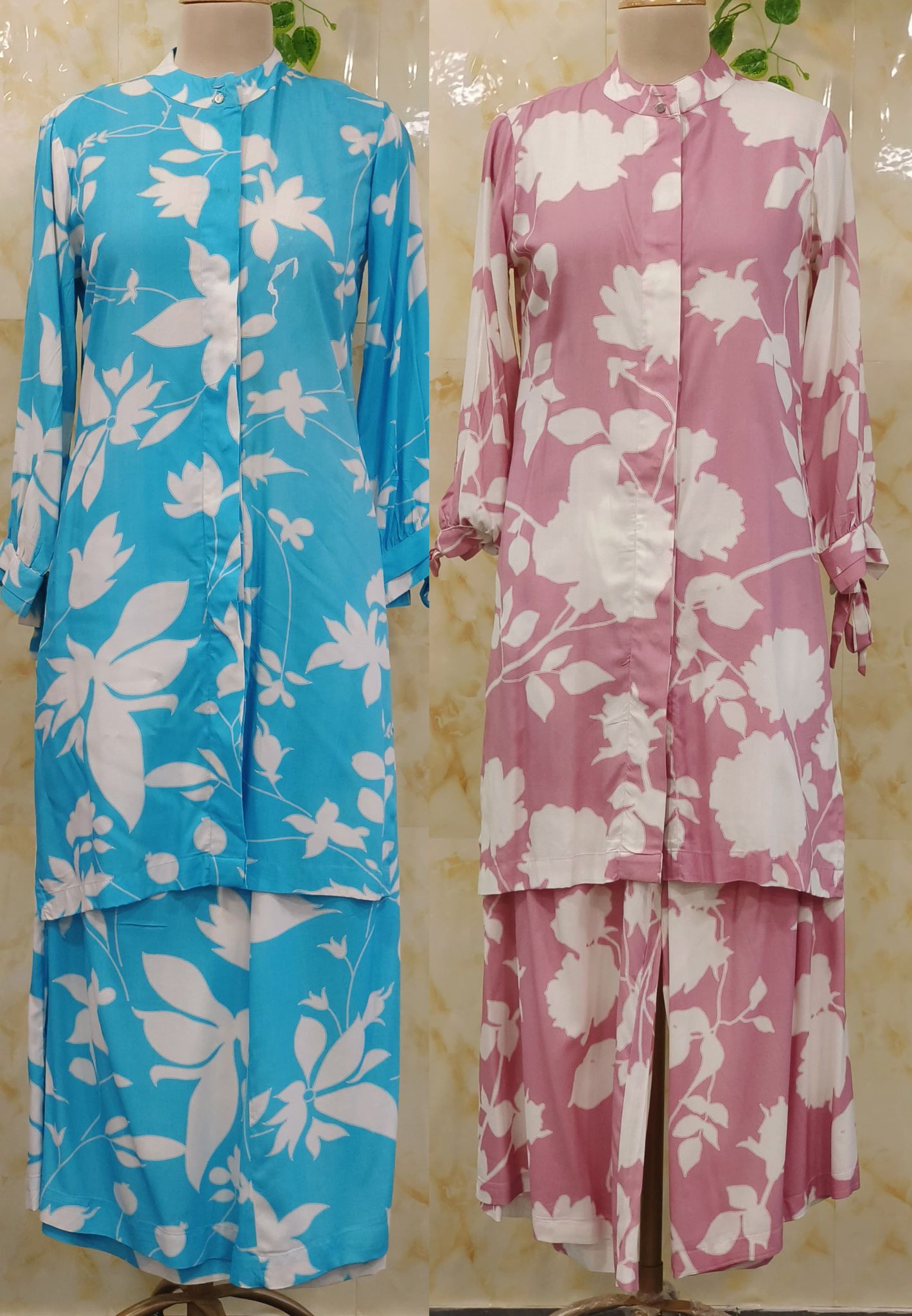Floral Print Rayon Cord Set With Pocket Loose Fit