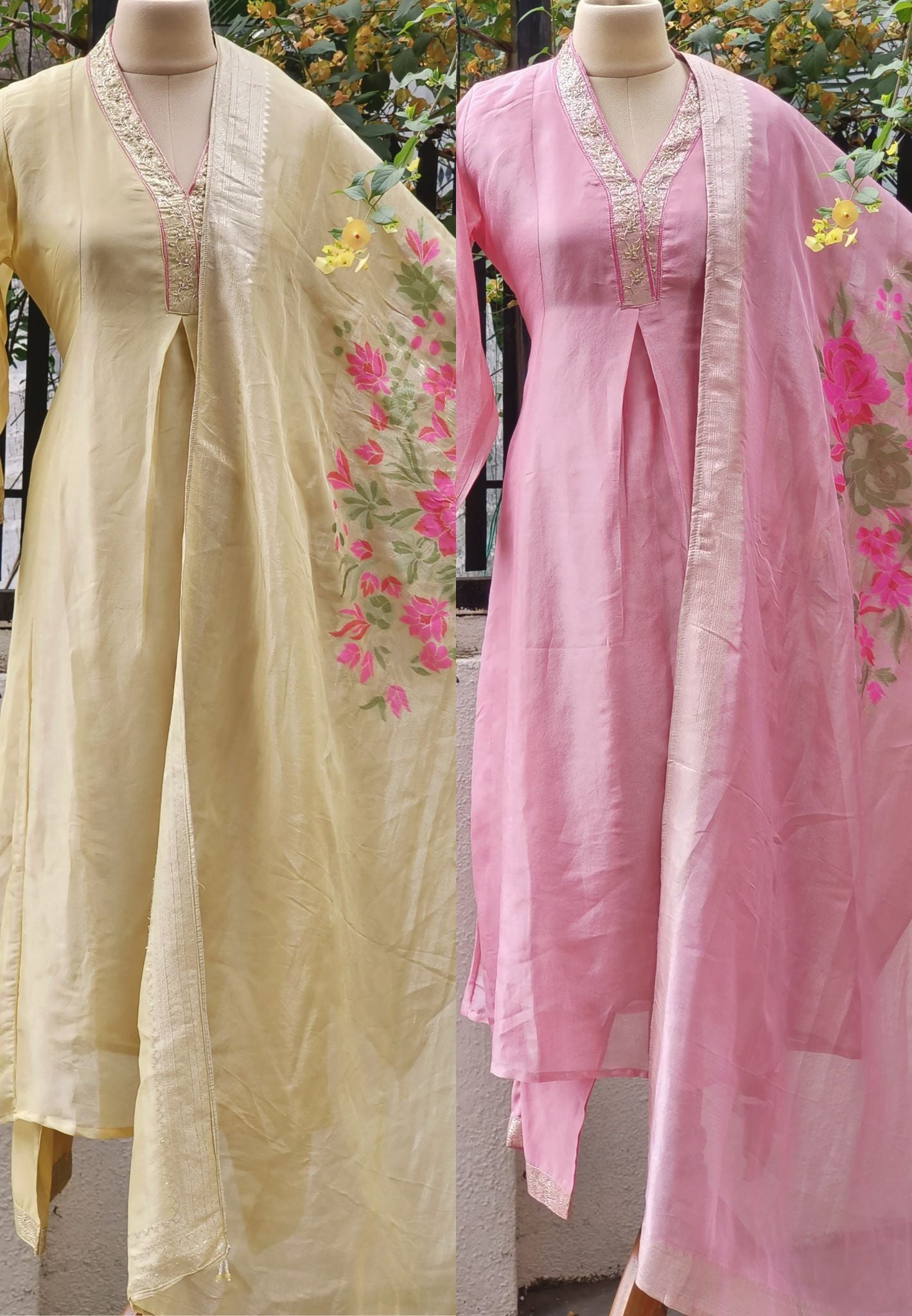 Beautiful Tissue Silk Anarkali Full Set-07981