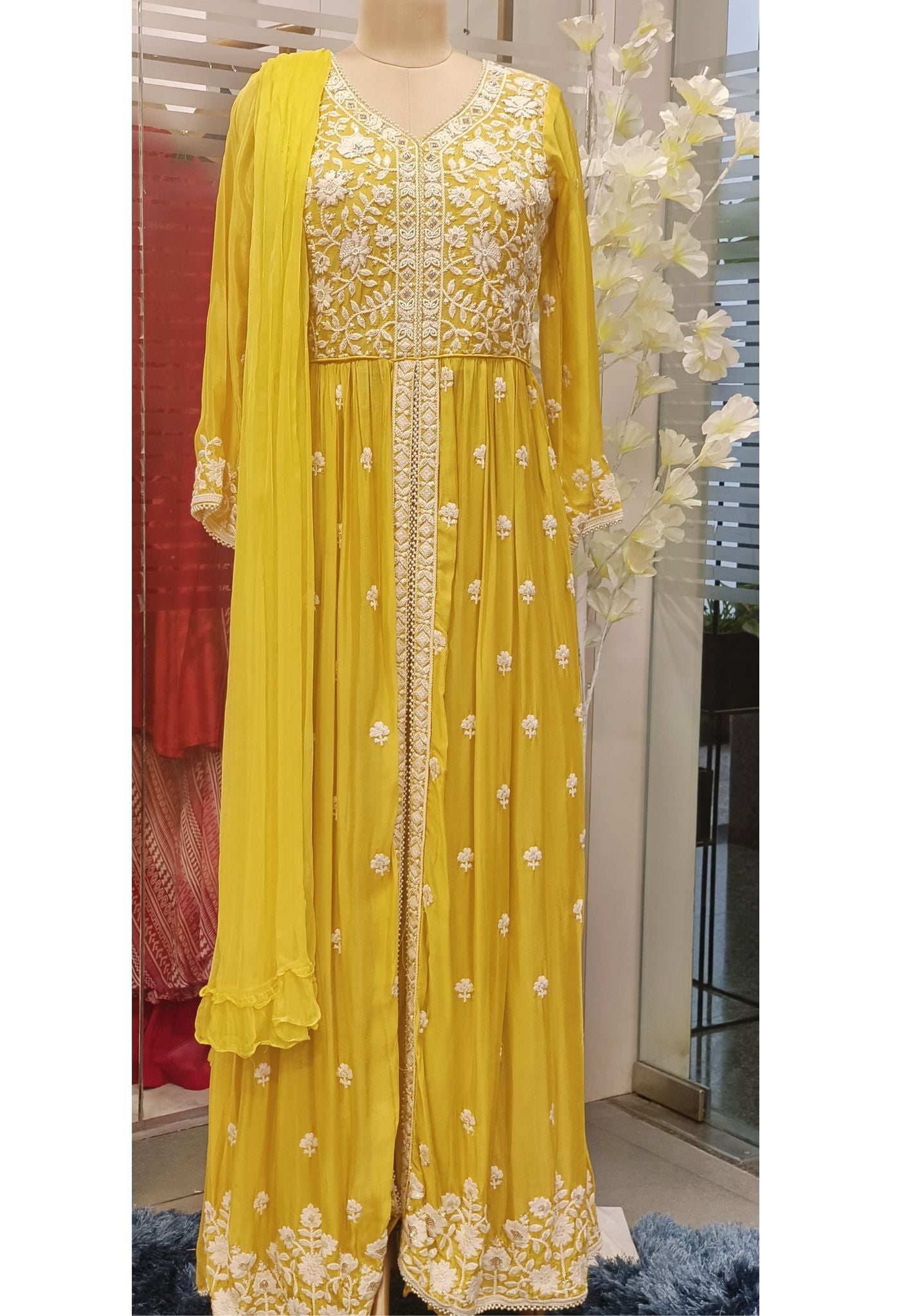 Beautiful Bead And Thaird Embroidery Anarkali Full Set DRYWASHONLY-07873