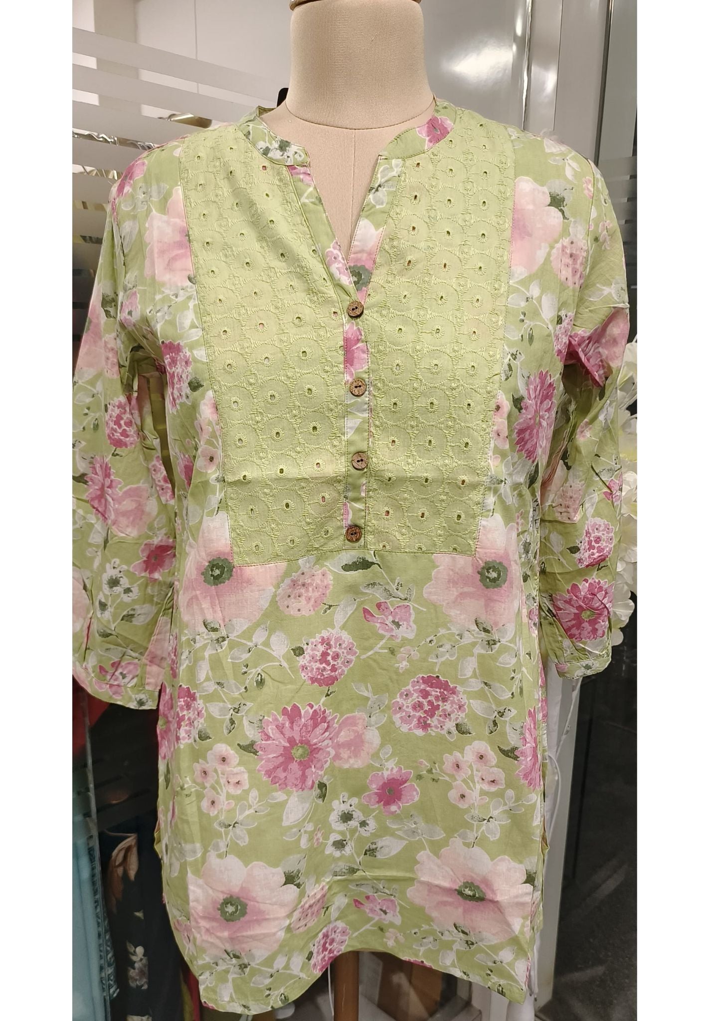 Beautiful Cotton Floral Printed Short Kurta-08037