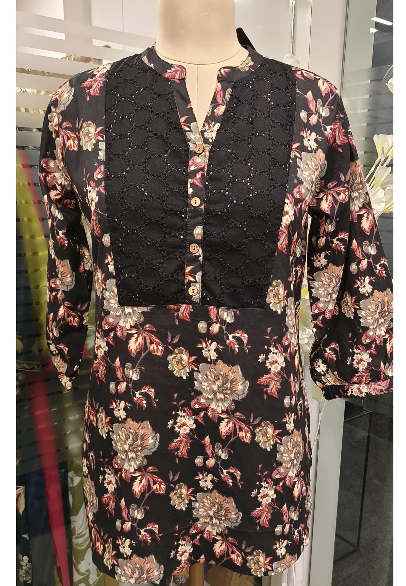 Beautiful Cotton Floral Printed Short Kurta-08037