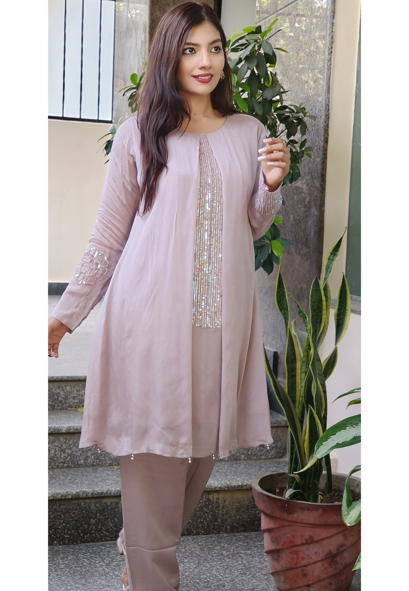 Luxe Chinnon Sequin Panel Co-ord Set-09018,09011