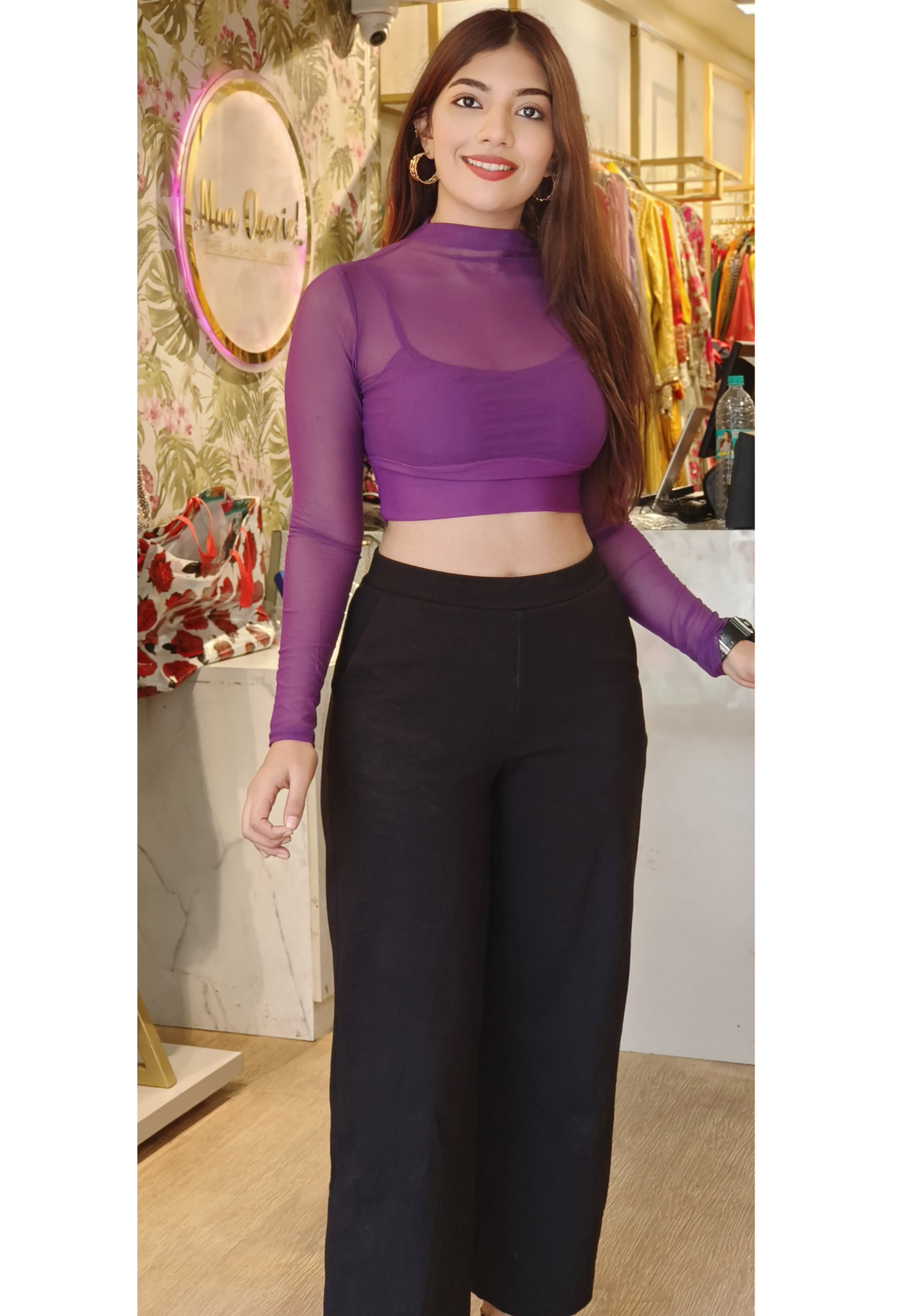 Sheer Elegance Trendy Mesh Crop Tops