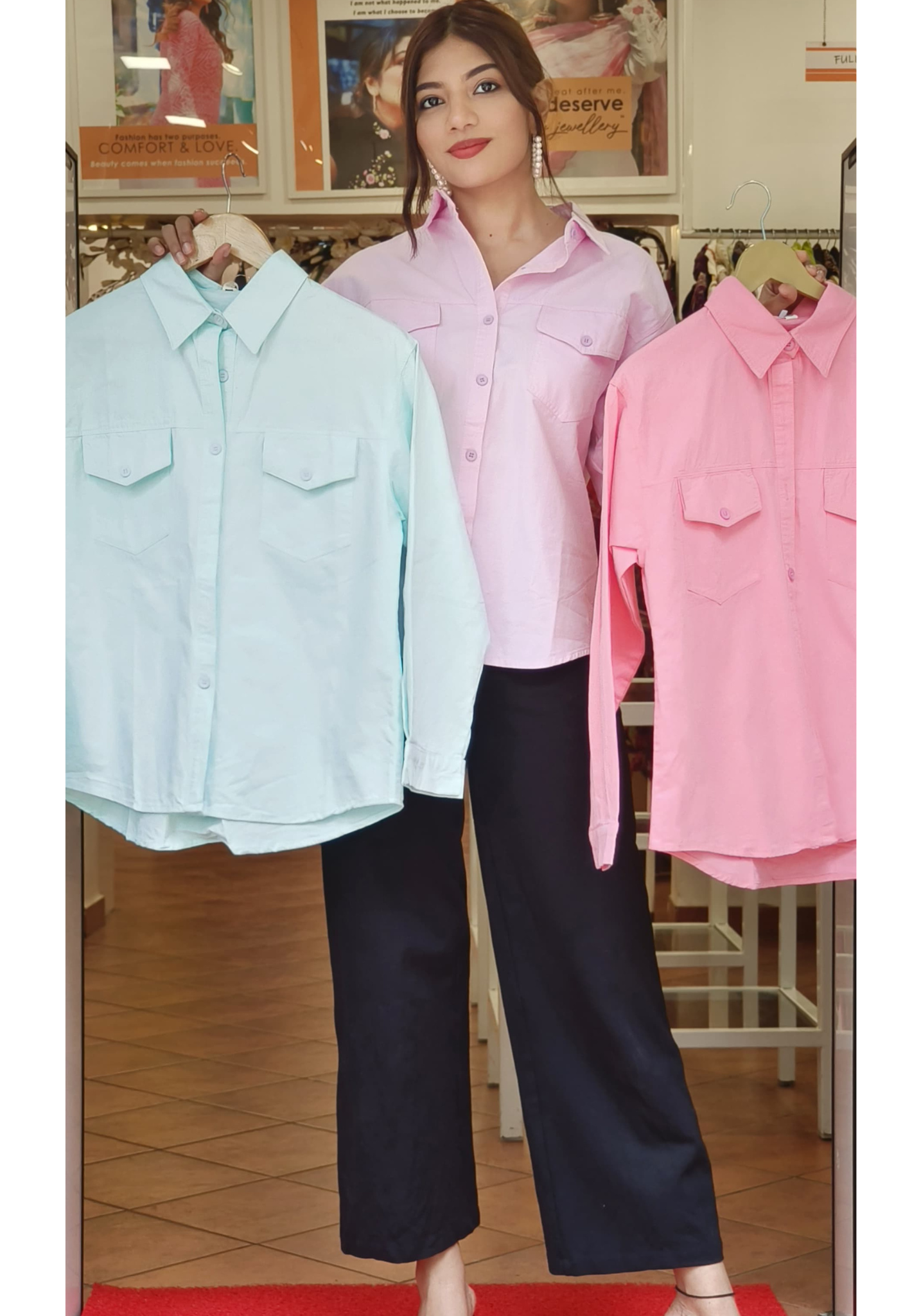 Effortless Summer Chic Solid Shade Turn-down Collar Loose Shirt
