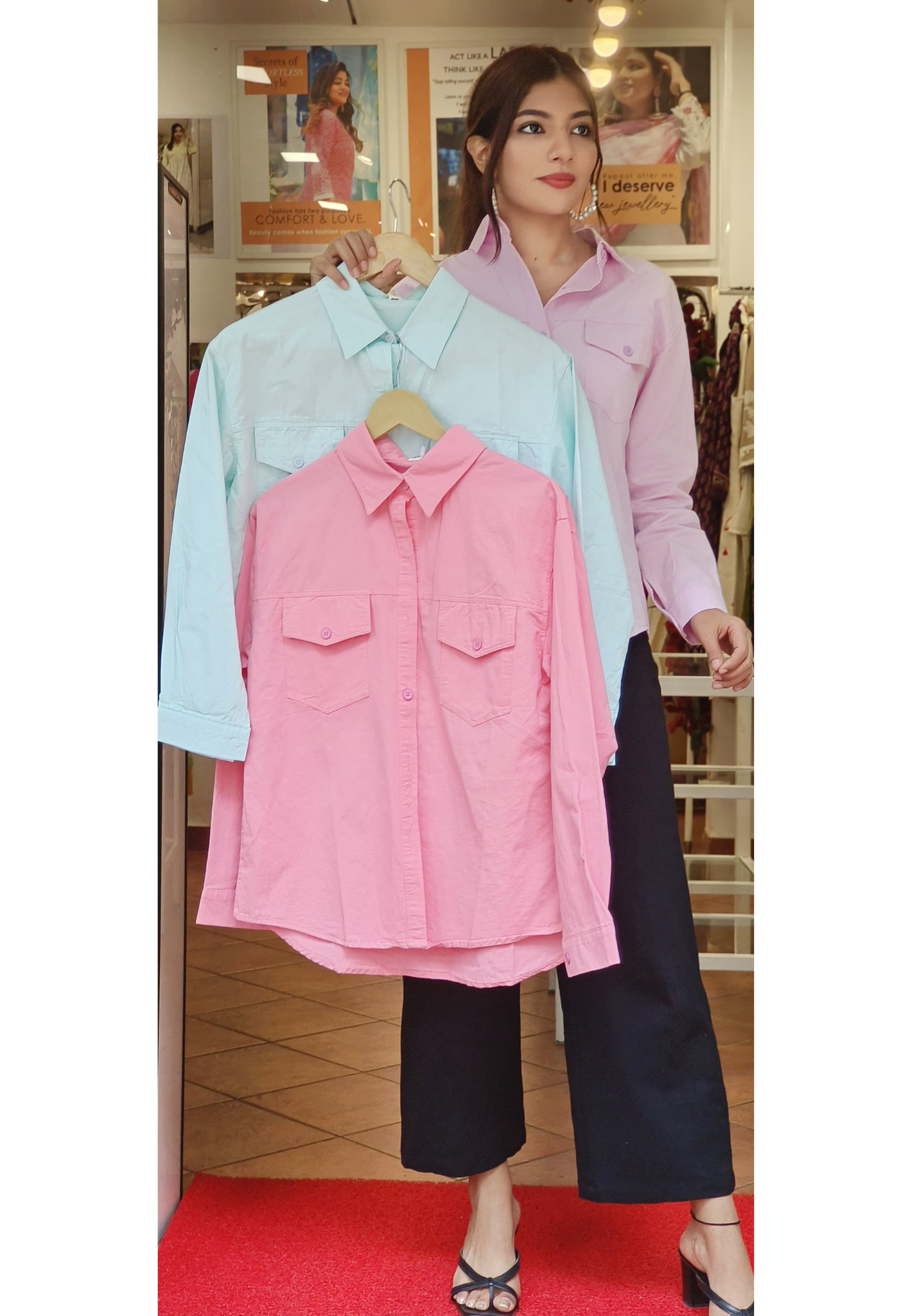 Effortless Summer Chic Solid Shade Turn-down Collar Loose Shirt
