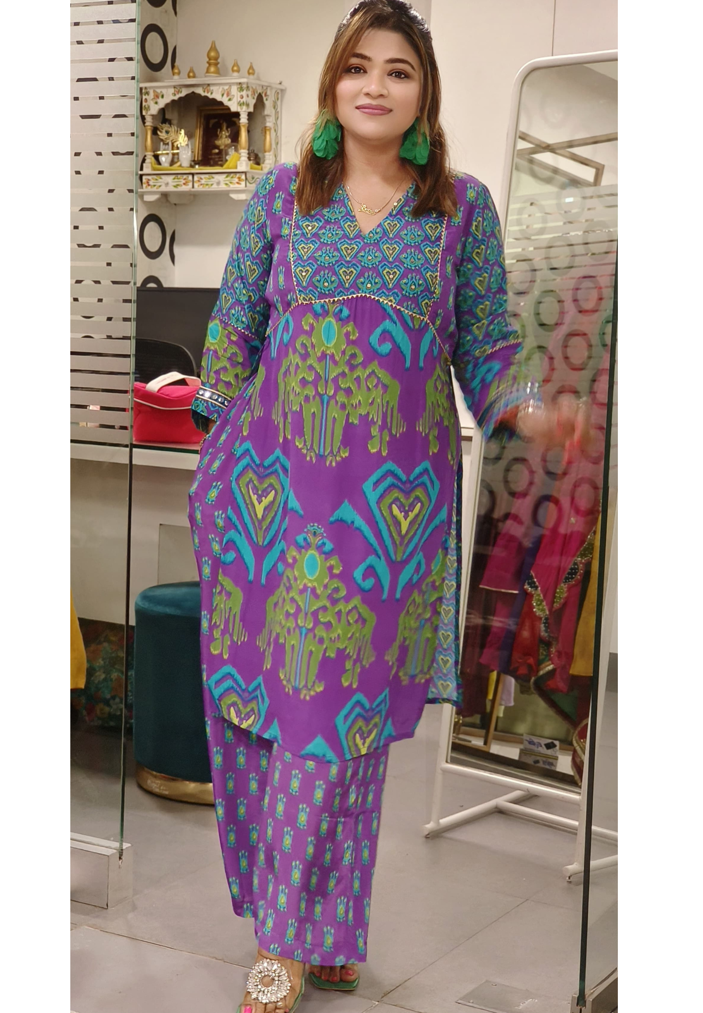 Pure crape Printed Aliya with Nyra High Slit Kurta pant