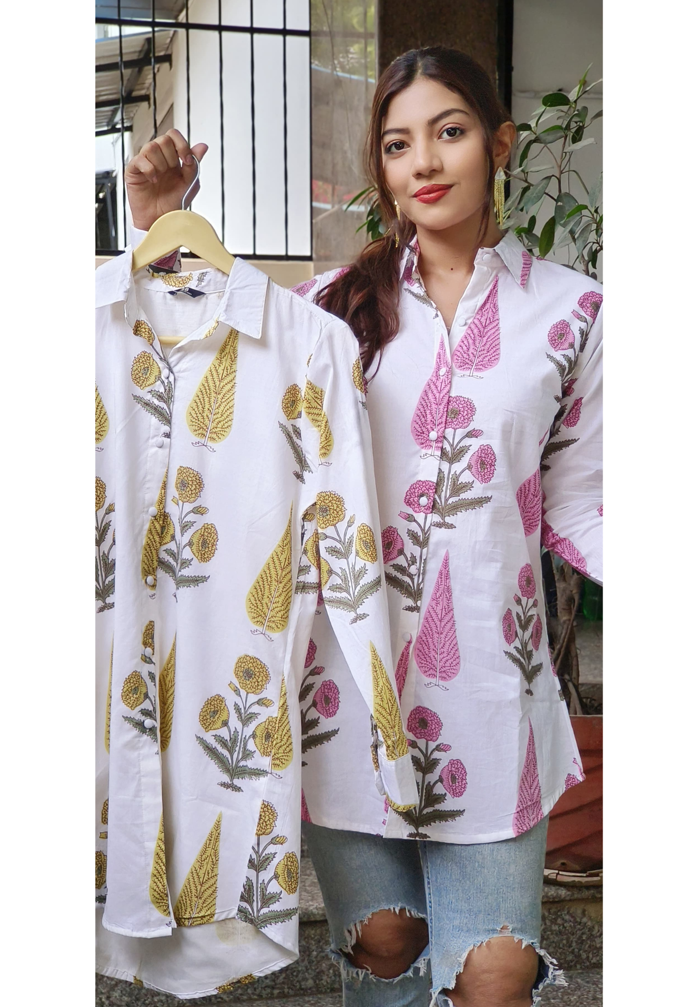 Summer Cotton Printed Cotton Shirts-09441,09442