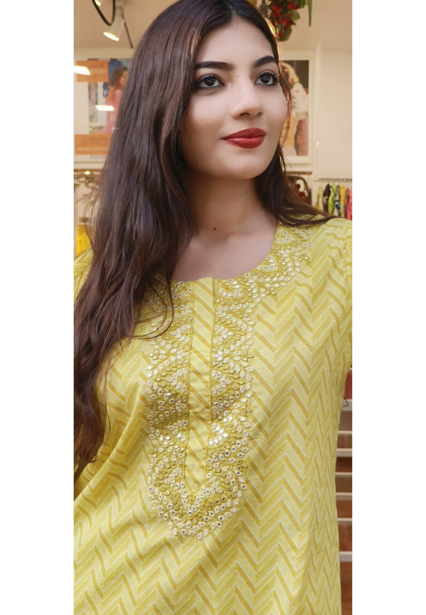 Summer yellow Cotton Kurta With Pant And Kora Cotton  Dupatta-9487