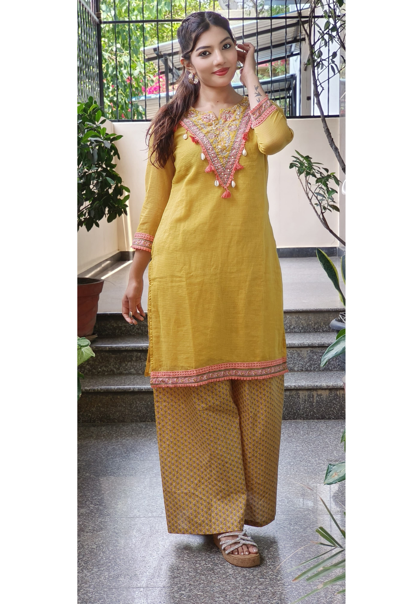 Summer Wear Kota Checks Cotton Kurta Pant Set- 09565, 09564
